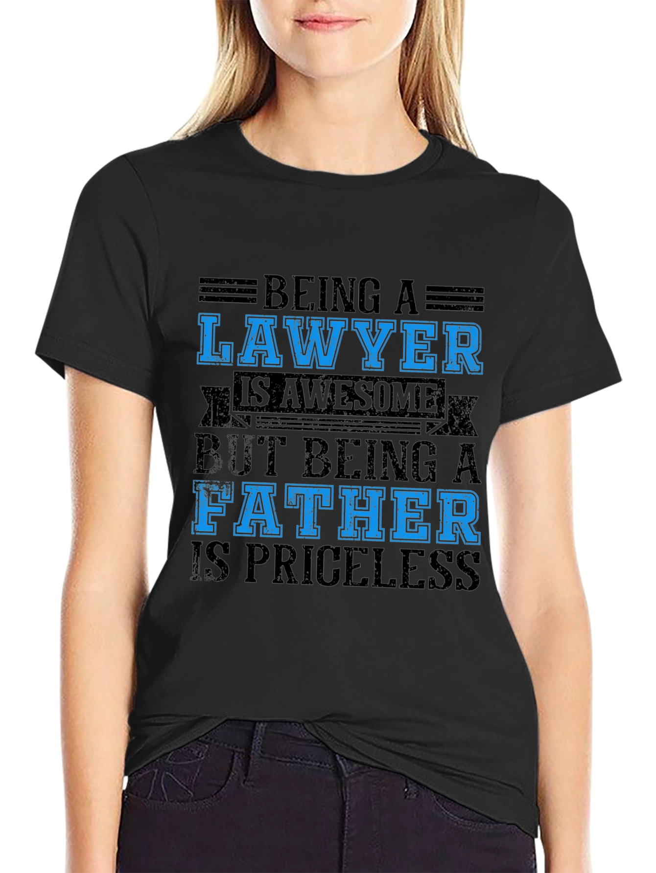 Black Lawyer Father Black T-Shirt - Priceless view 2