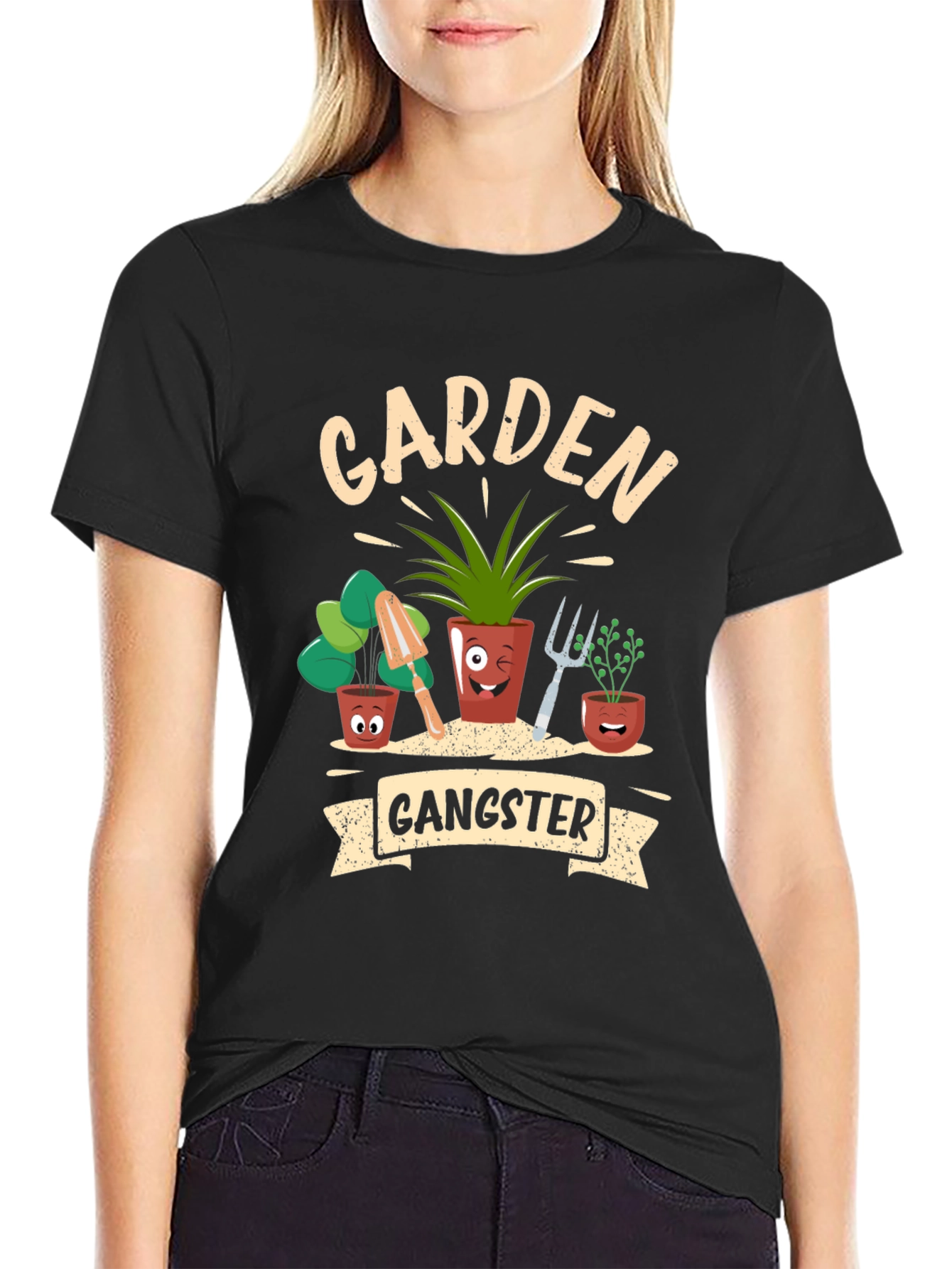 Black Garden Gangster Graphic T-Shirt view 2