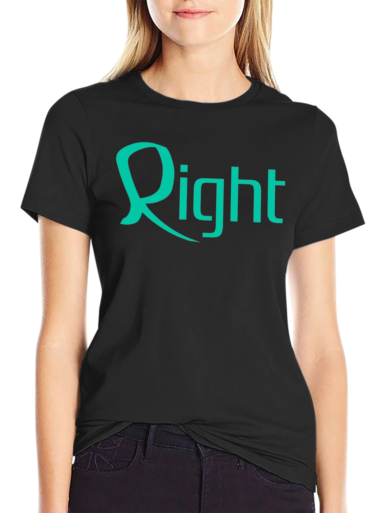 Black Right Graphic Black T-Shirt view 2