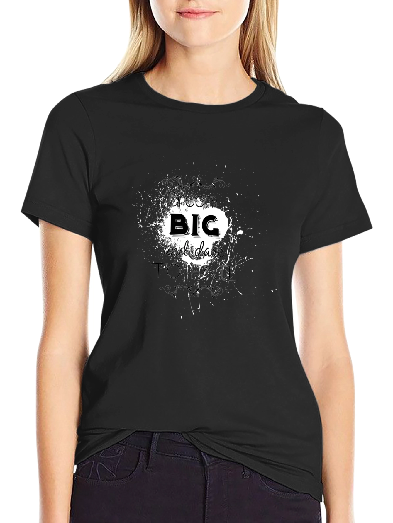 Black Bold Graphic Print Men's Black T-Shirt view 2