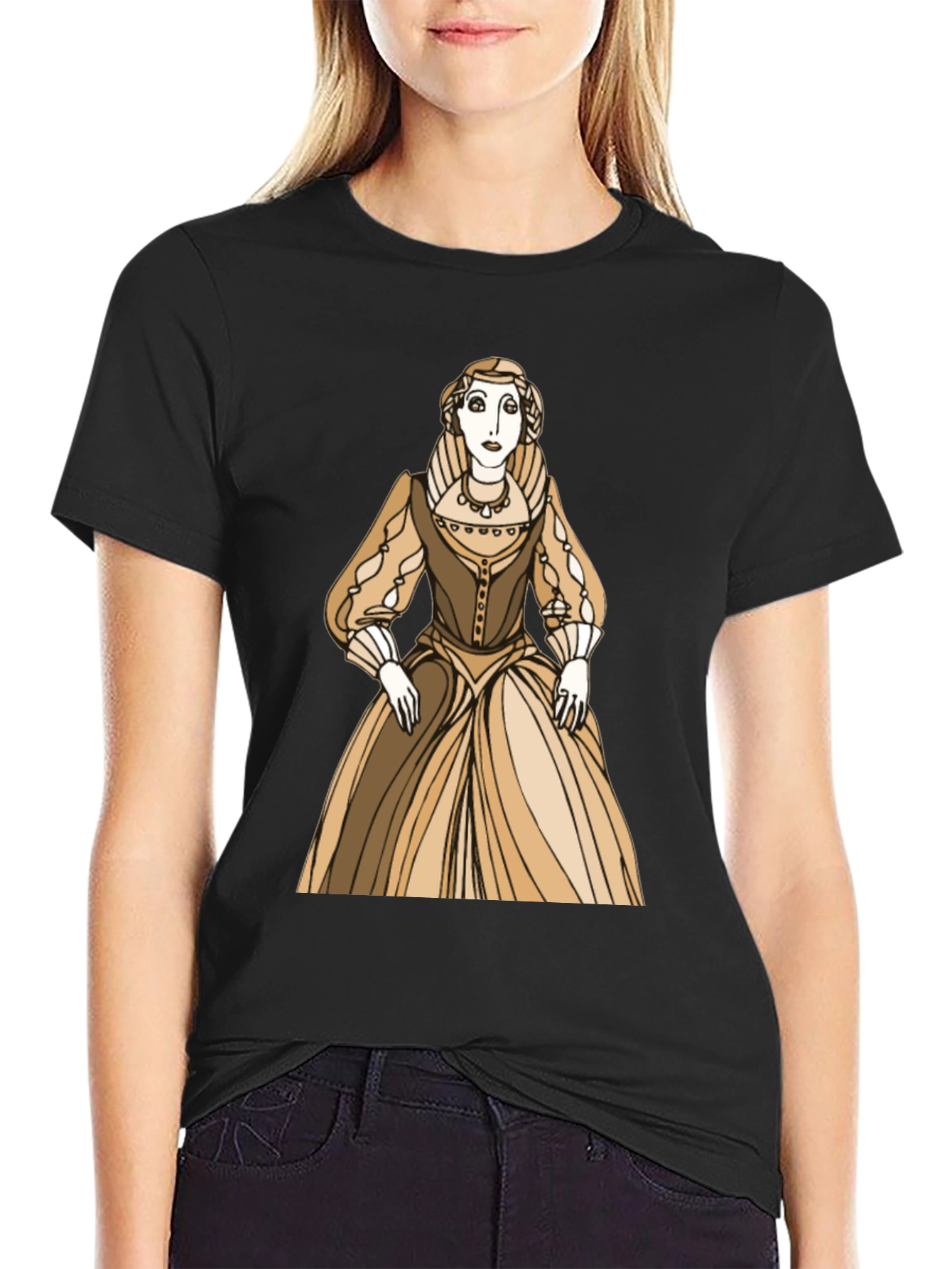 Black Renaissance Woman Graphic Tee - Classic Art Shirt view 2