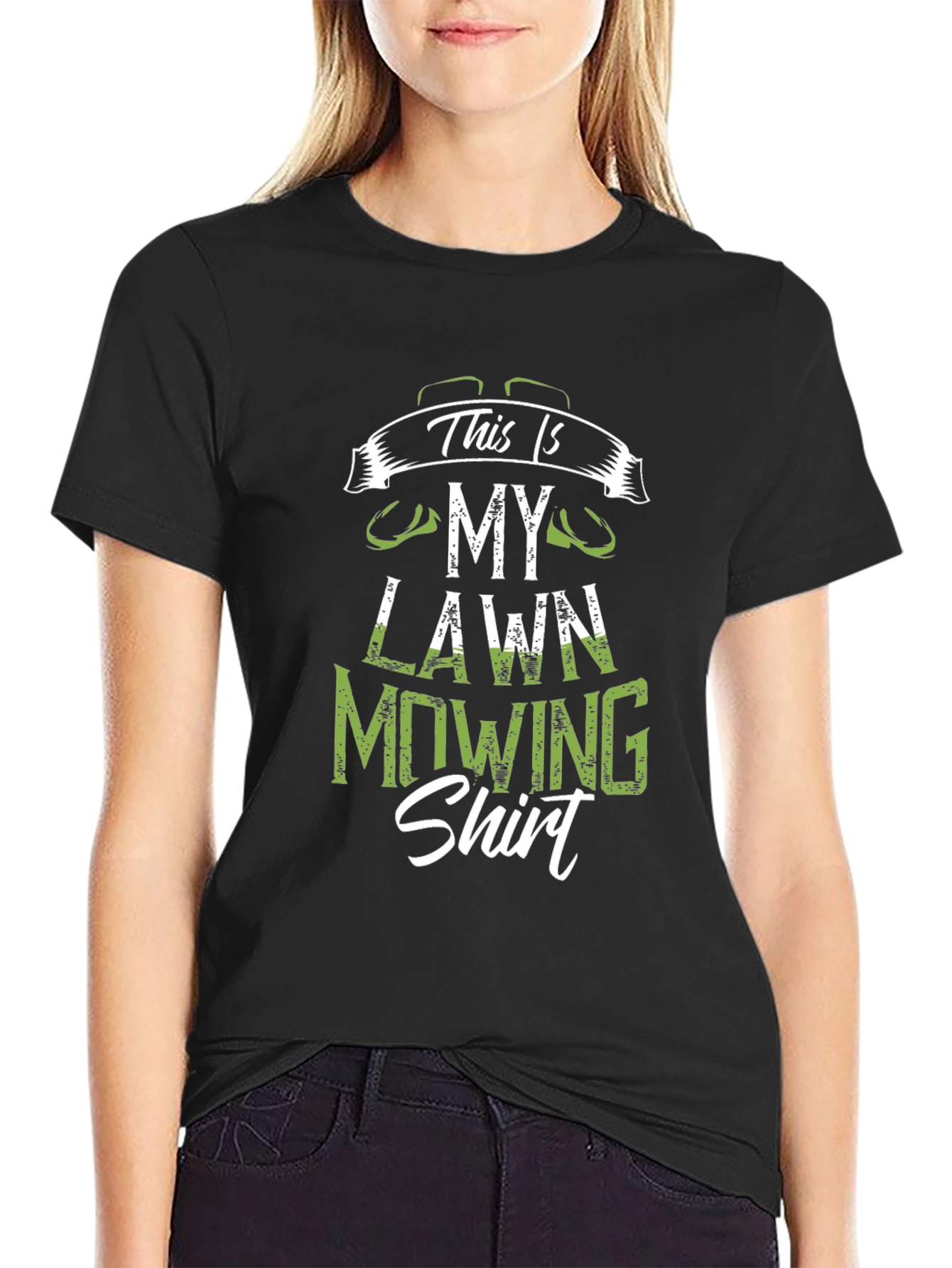 Black Lawn Mowing Shirt - Funny Gardener Tee view 2