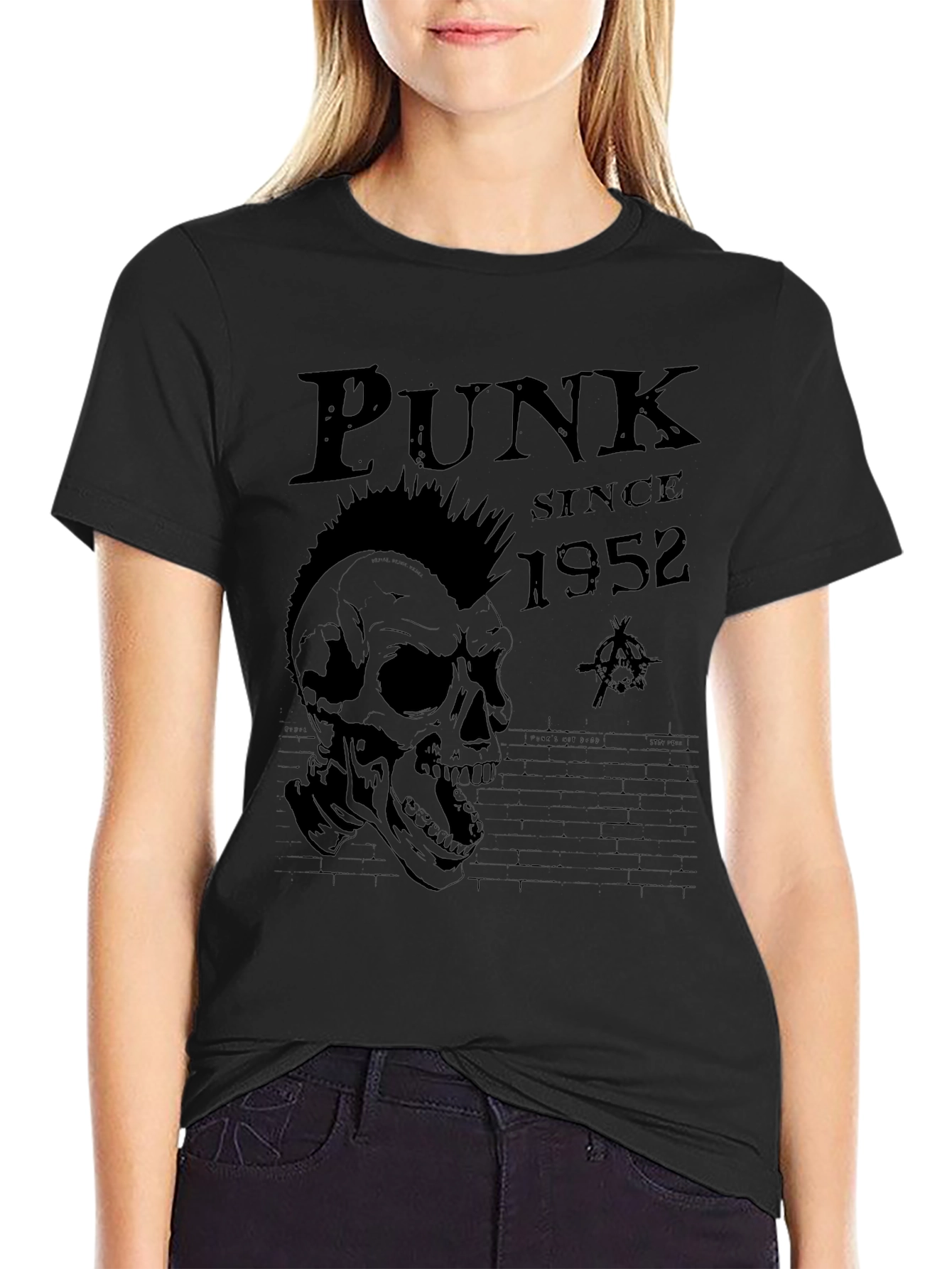 Black Punk Since 1952 Skull Graphic T-Shirt view 2