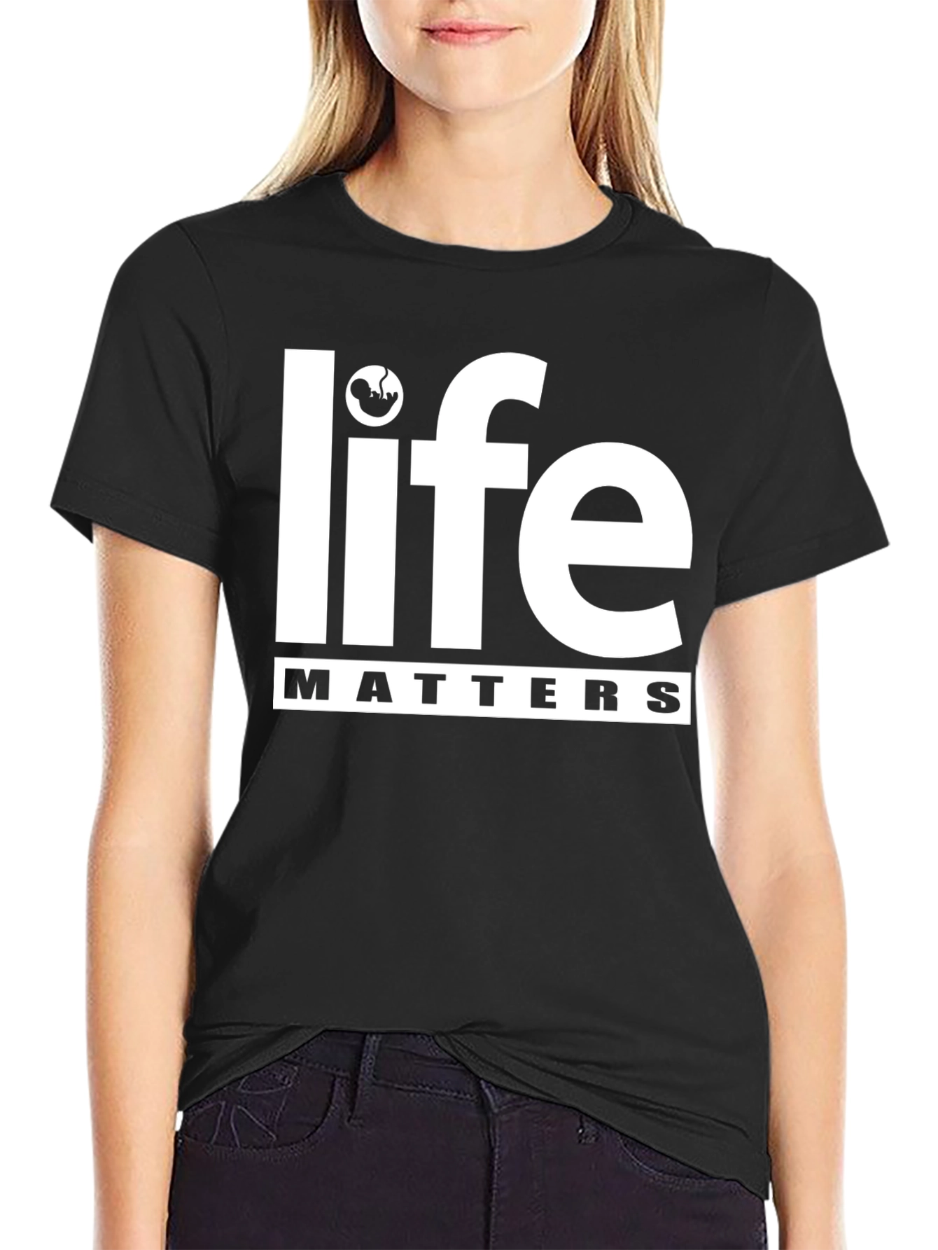 Black Life Matters Pro-Life T-Shirt Black view 2