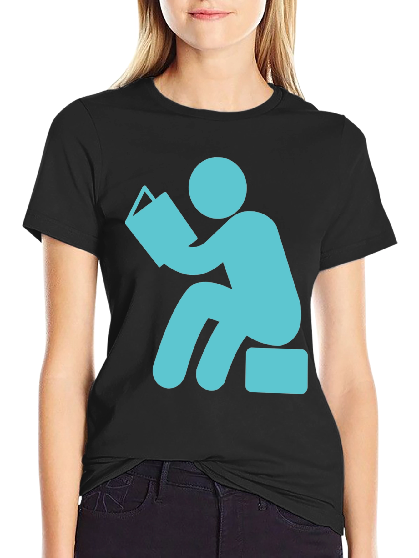 Black Bookworm Graphic Tee - Black Cotton Comfort view 2