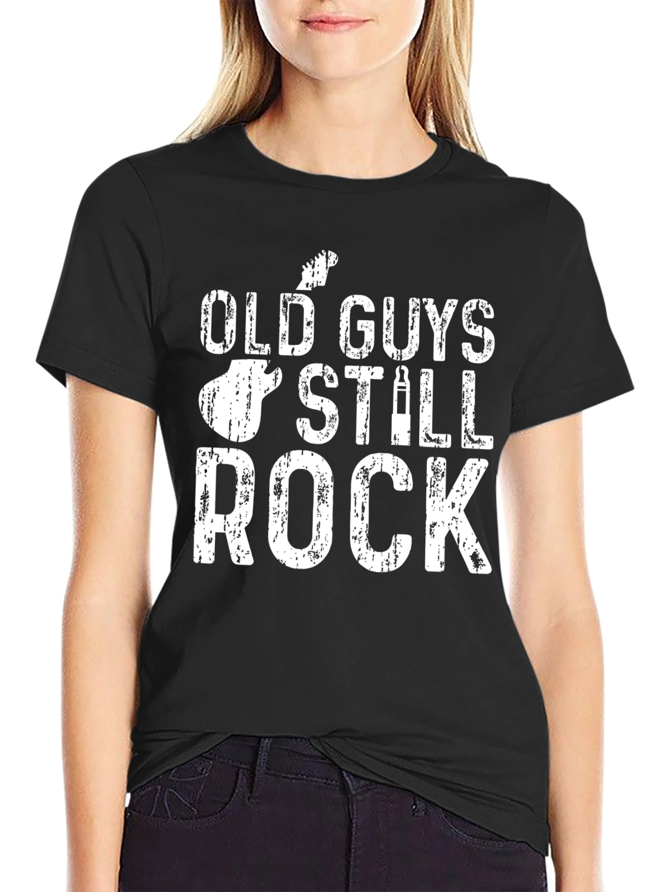 Black Old Guys Still Rock Graphic Tee view 2