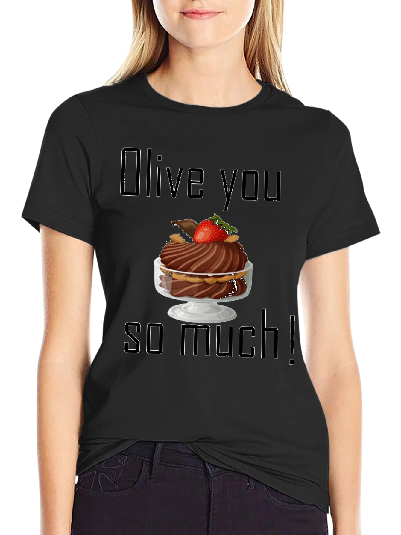 Black Olive You So Much Graphic T-Shirt view 2