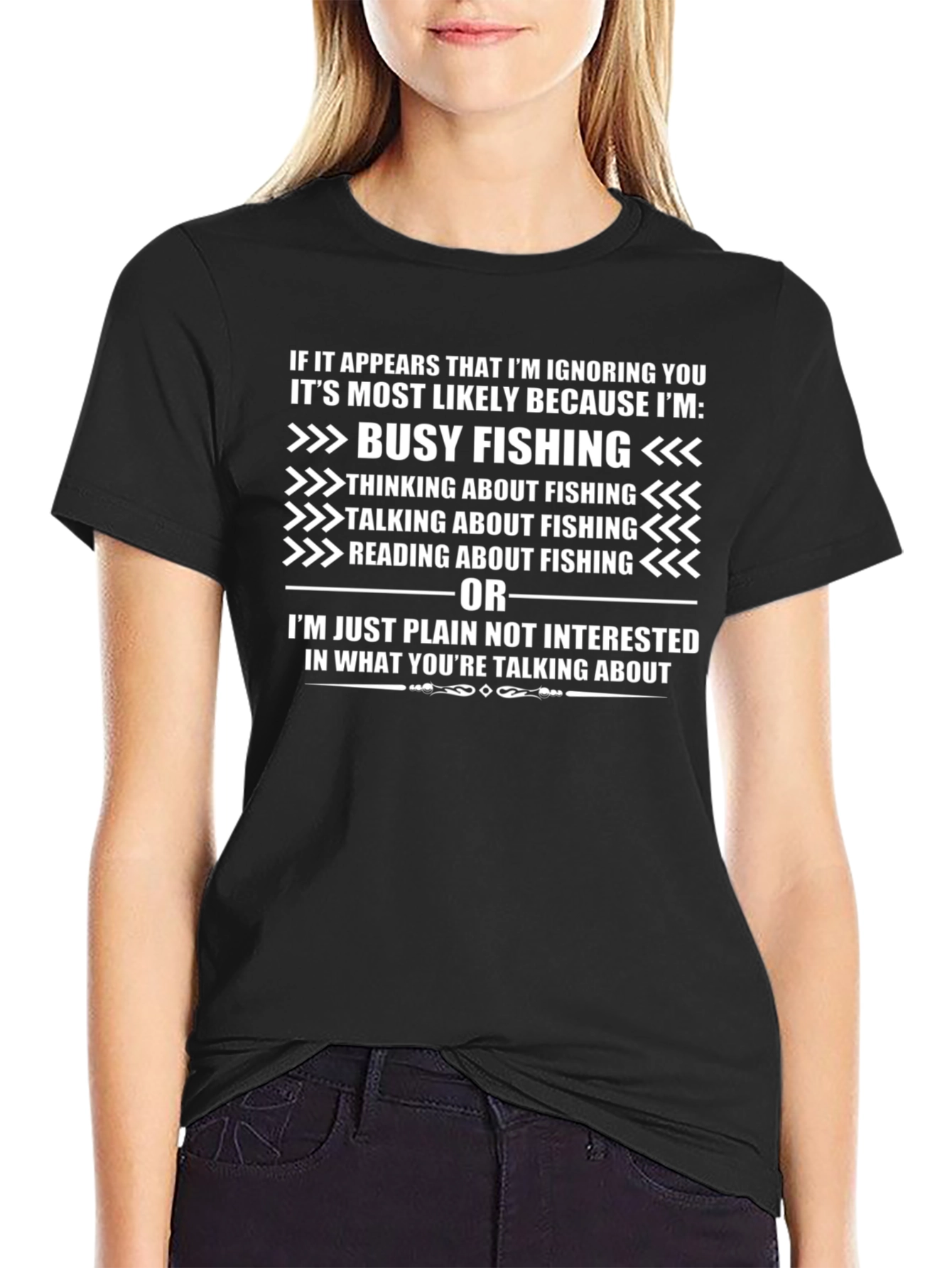 Black Busy Fishing Graphic Tee view 2