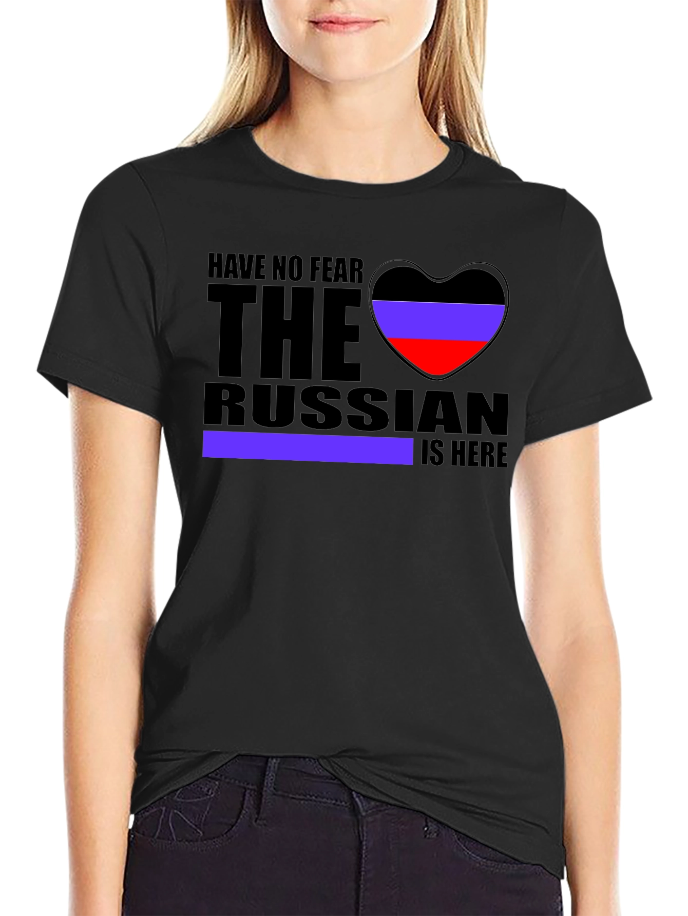 Black Have No Fear Russian is Here Novelty Graphic Tee view 2