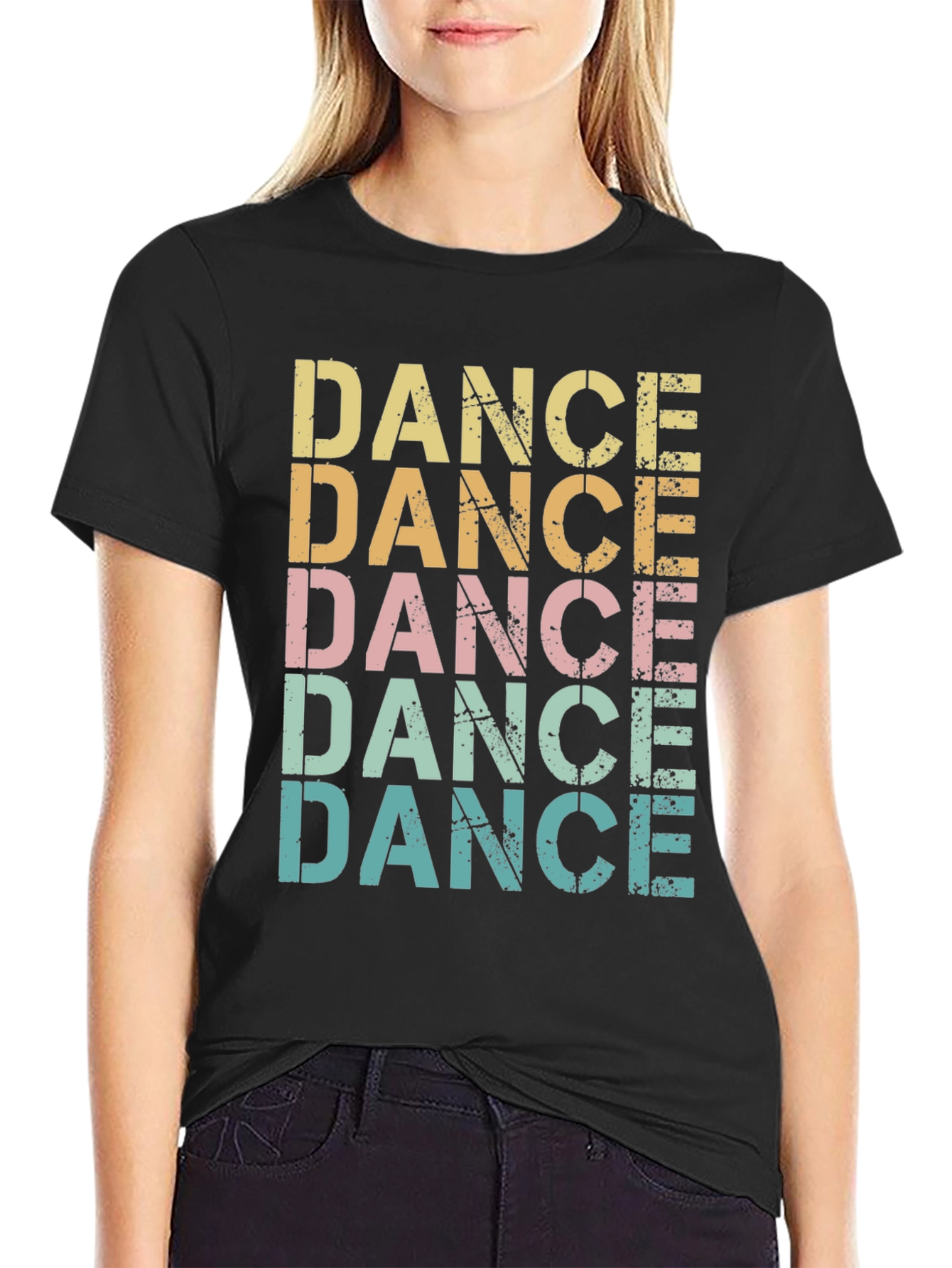 Black Retro Dance T-Shirt - Vintage Style Tee view 2