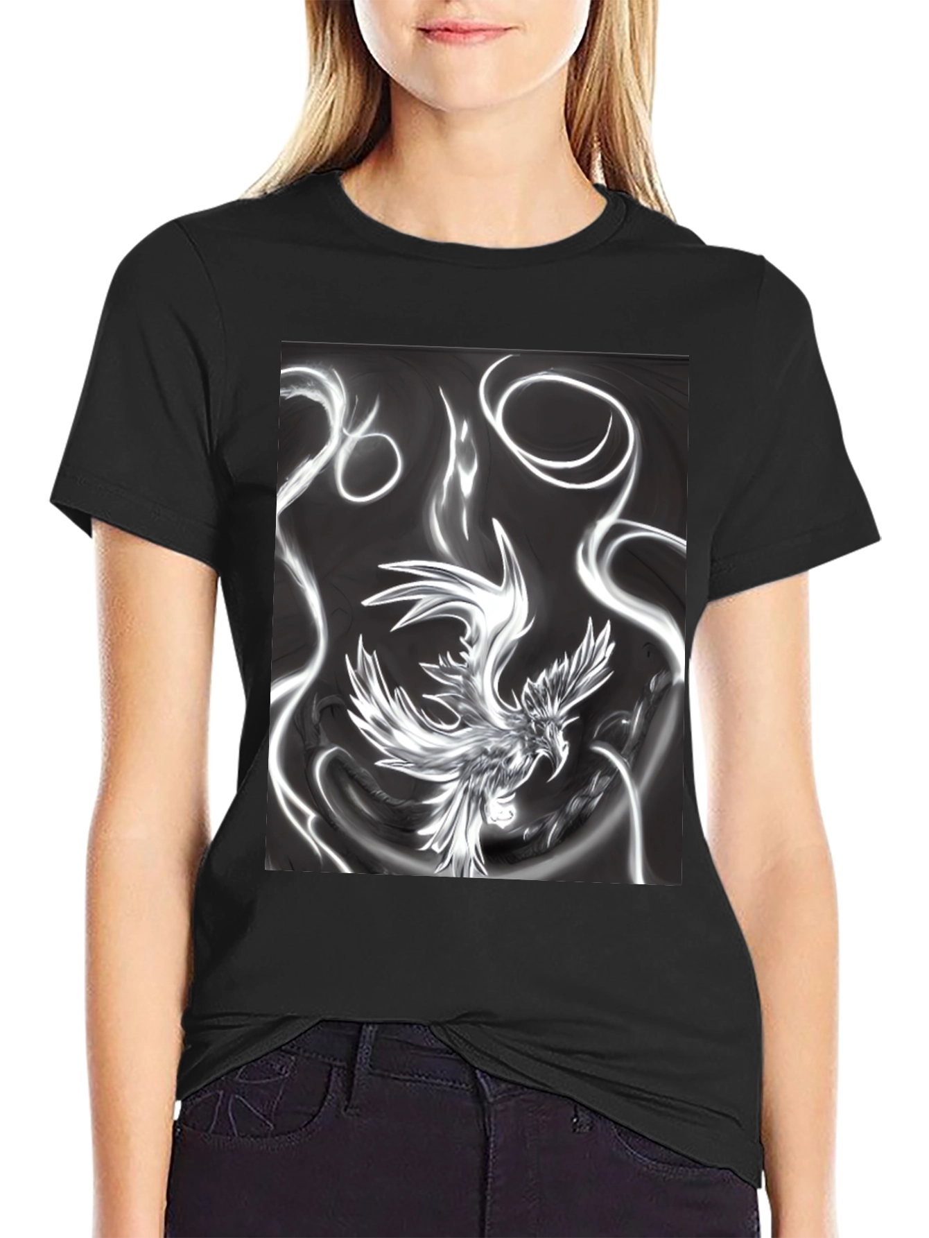 Black Phoenix Graphic Black T-Shirt view 2