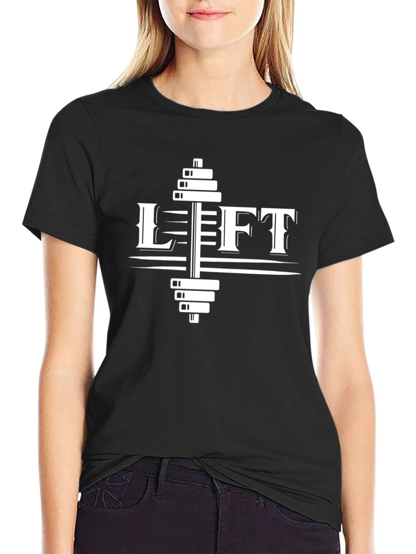 Black Lift Weights Graphic Tee - Gym Fitness Shirt view 2