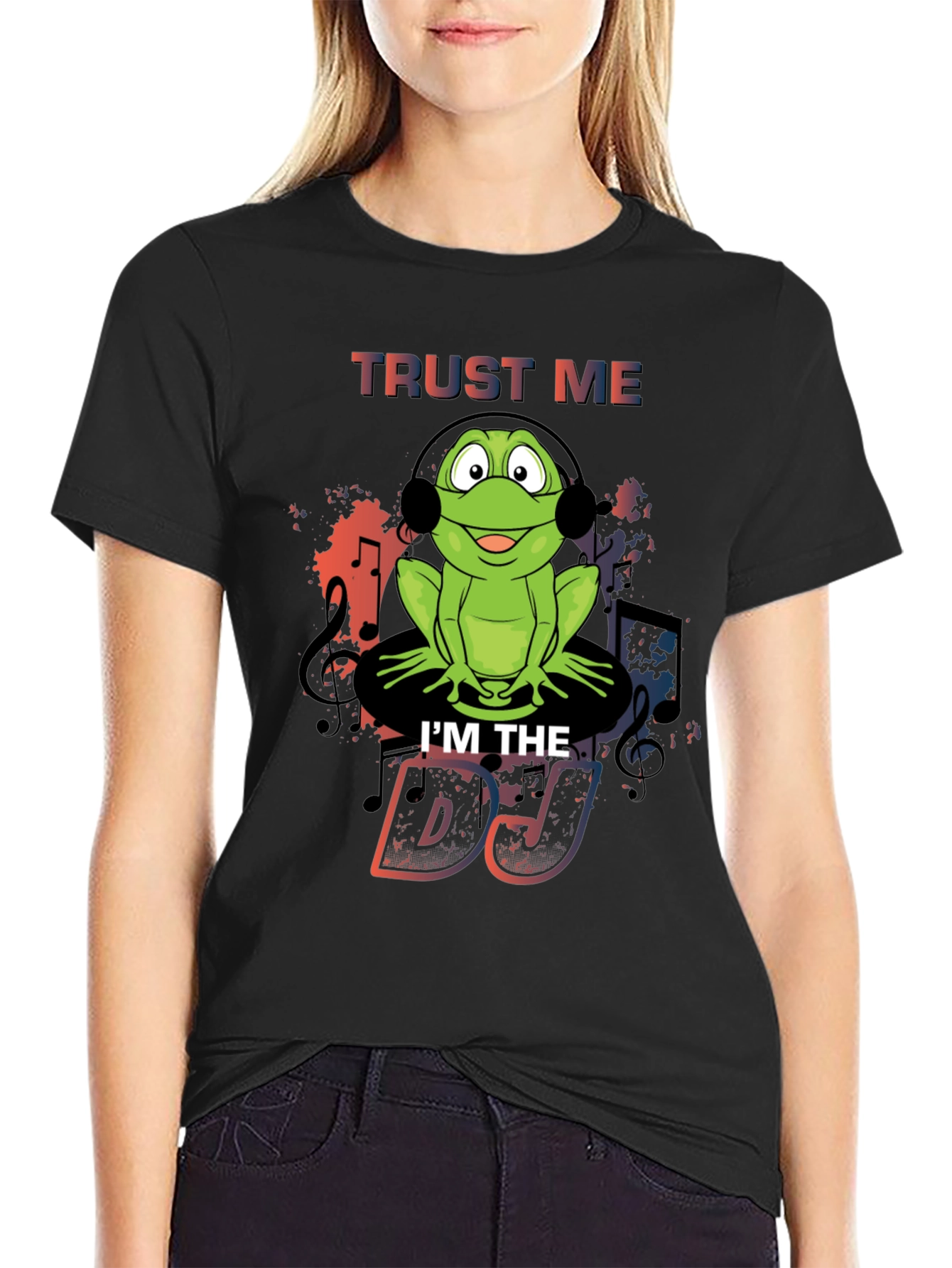 Black Trust Me I'm the DJ Frog T-Shirt view 2