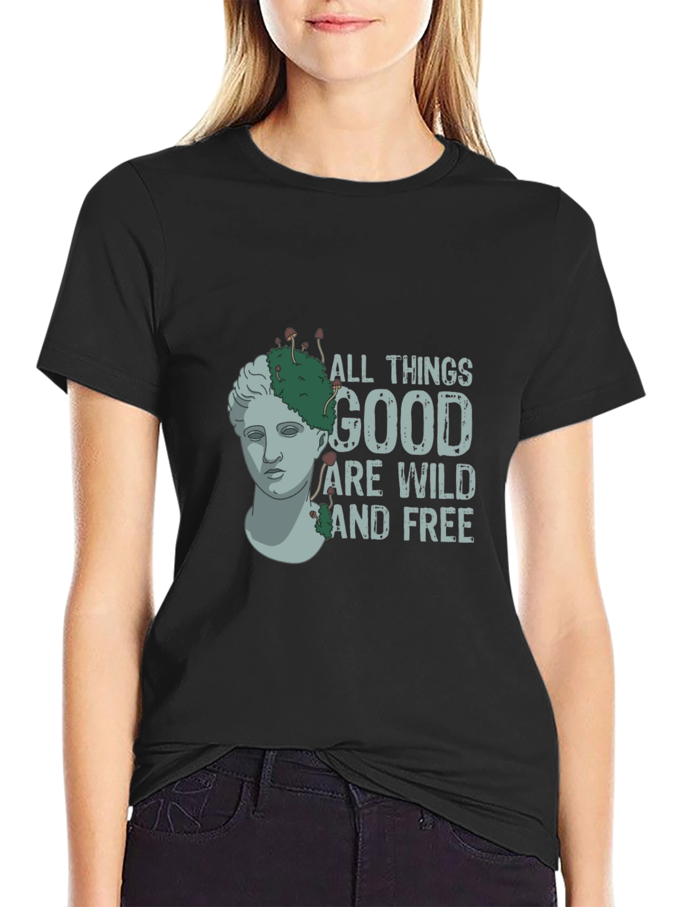 Black All Things Good Wild & Free Graphic Tee view 2