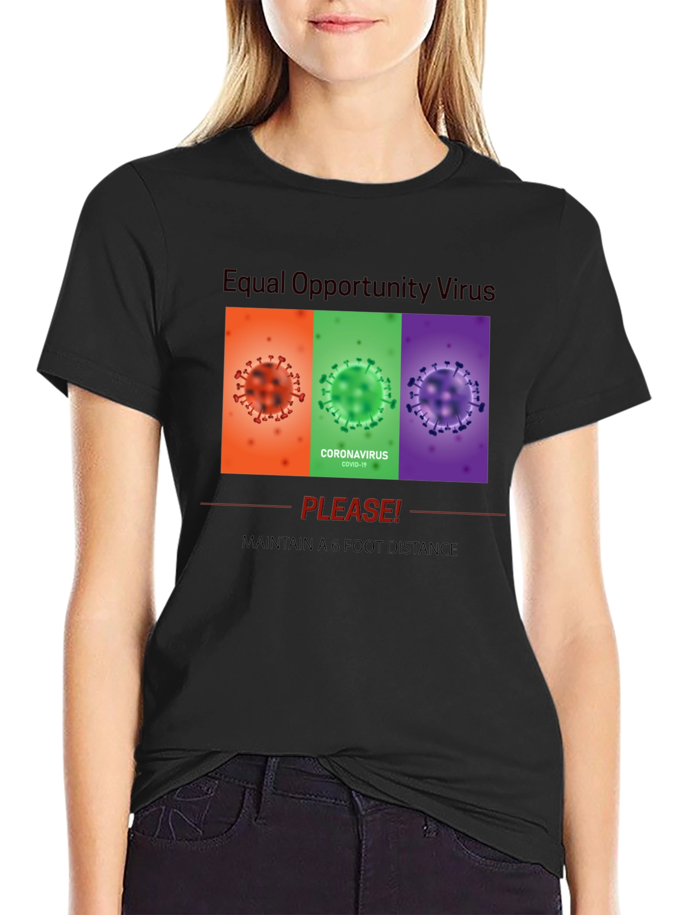 Black Equal Opportunity Virus Graphic Tee view 2