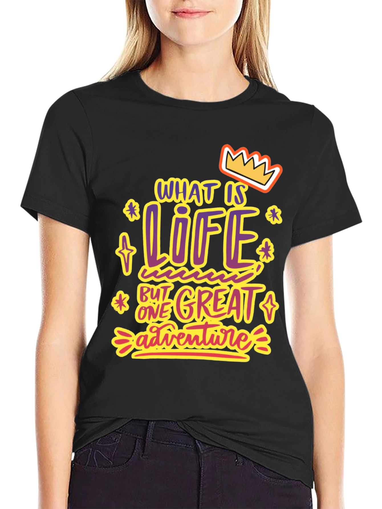 Black Life Is One Great Adventure T-Shirt view 2