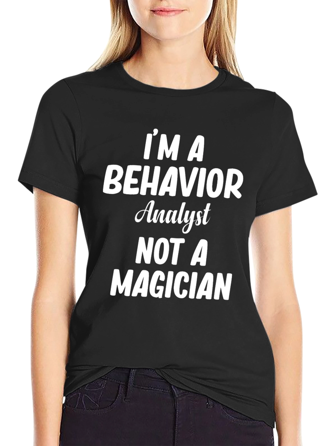 Black Behavior Analyst Novelty Graphic T-Shirt view 2