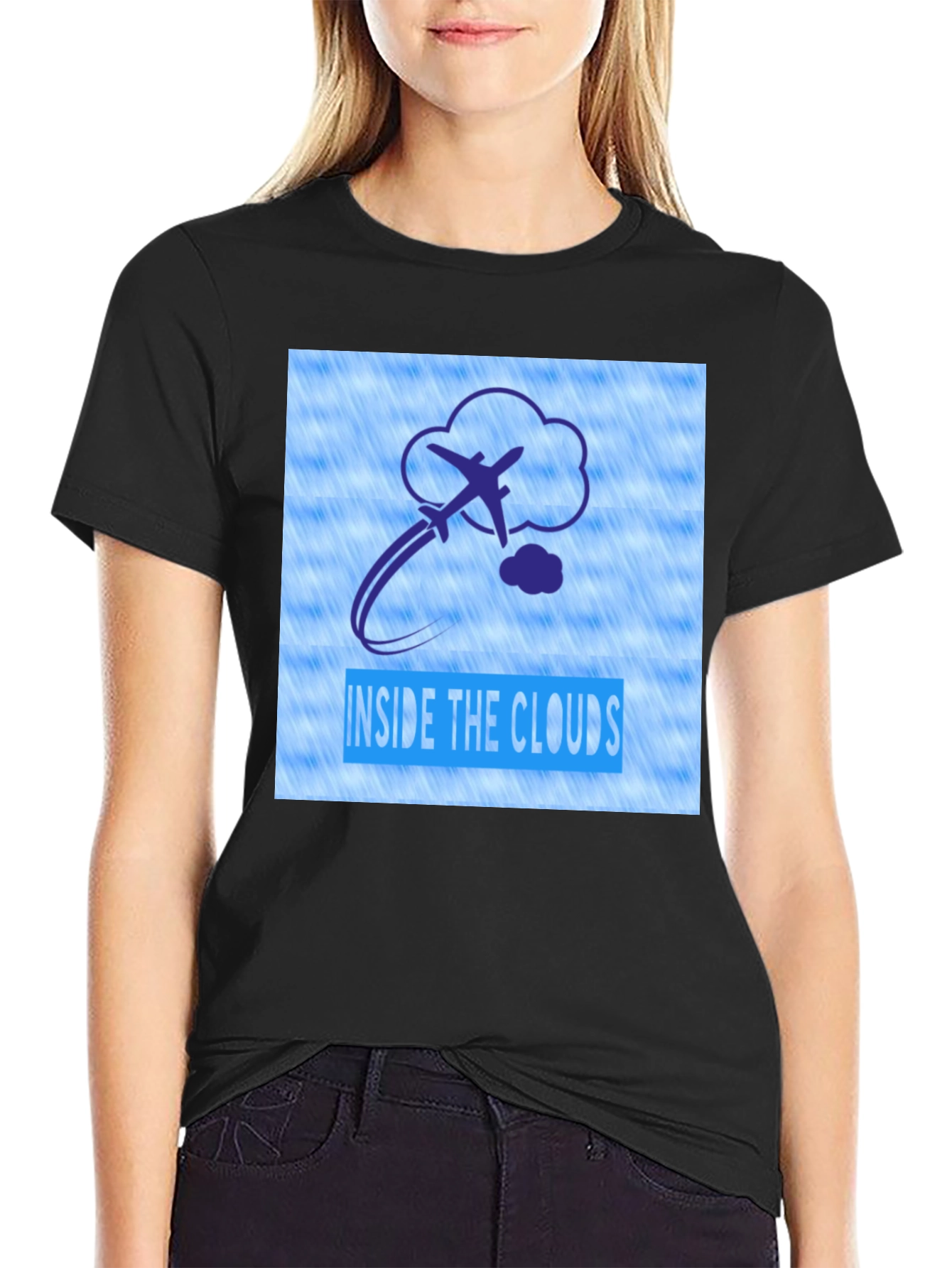 Black Inside the Clouds Graphic T-Shirt view 2