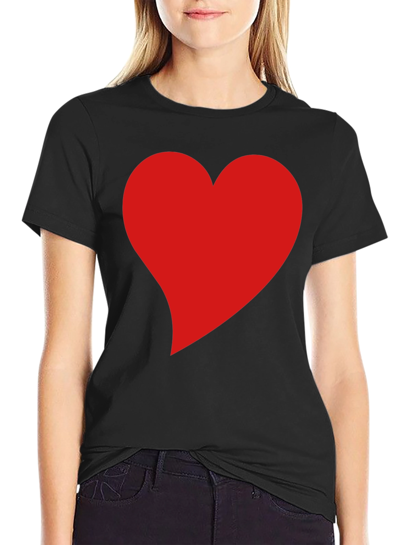 Black Heart Graphic Black T-Shirt - Stylish Casual Wear view 2