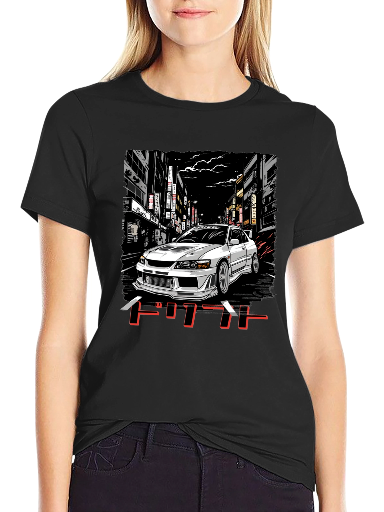 Black JDM Car Graphic Tee - Street Racing Style view 2