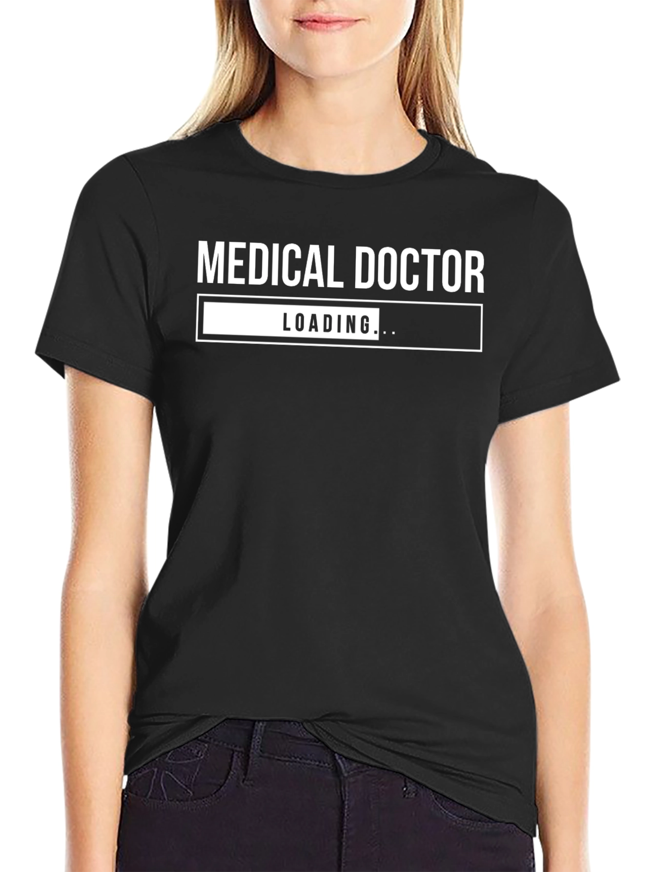Black Medical Doctor Loading T-Shirt view 2