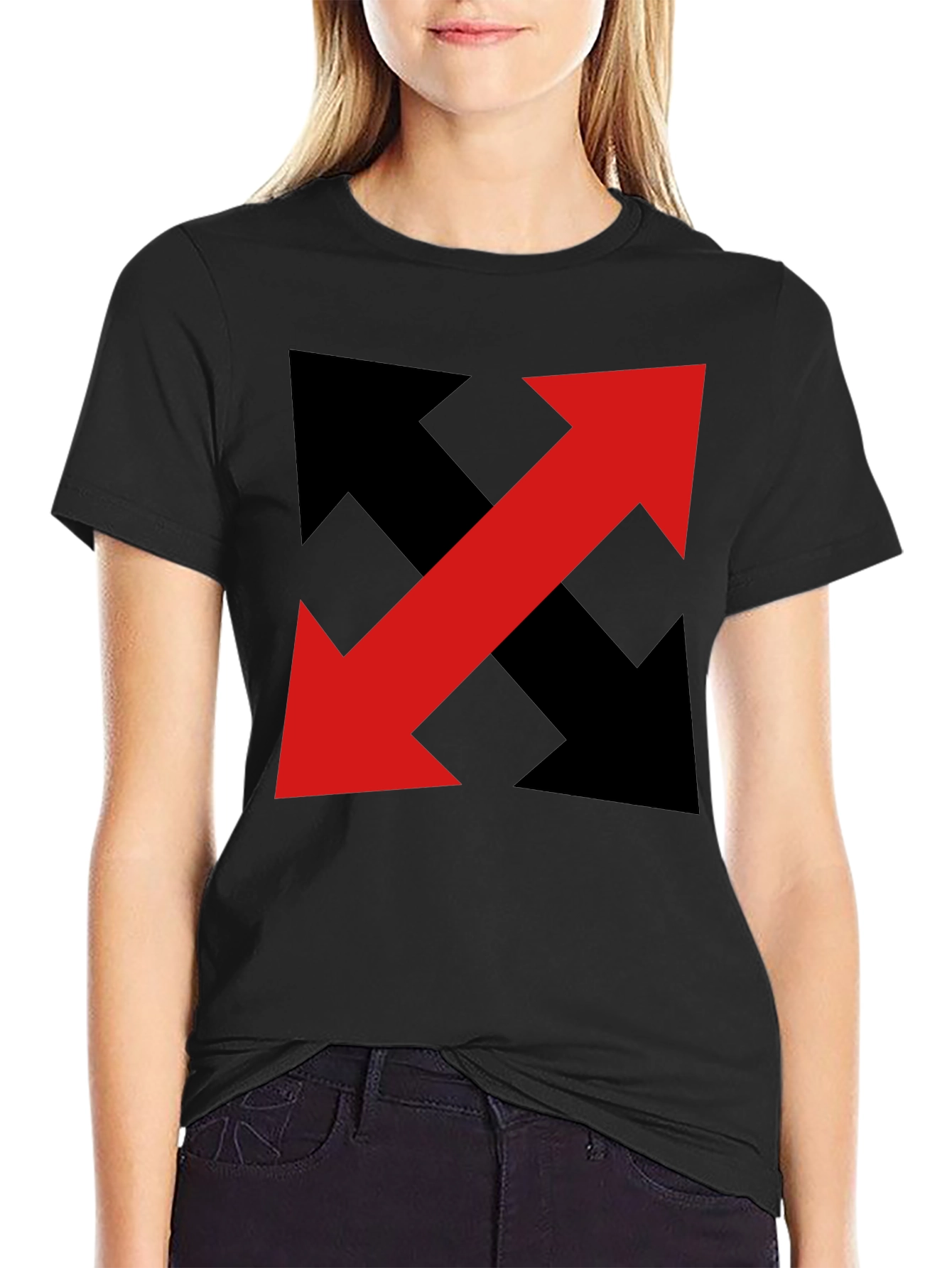 Black Arrow T-Shirt - Bold Graphic Print view 2