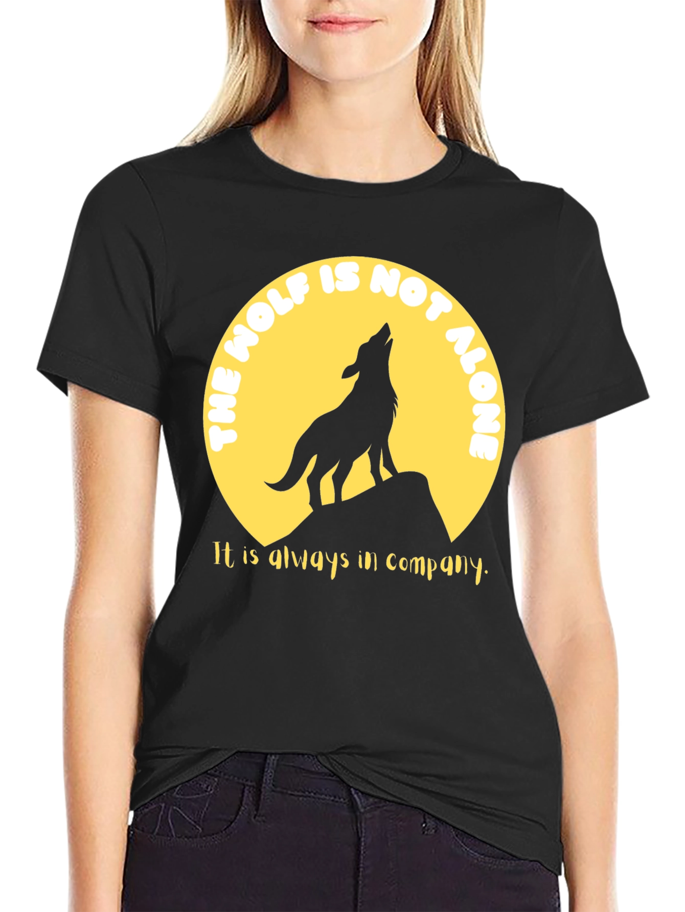 Black Wolf Pack T-Shirt - Lunar Design view 2