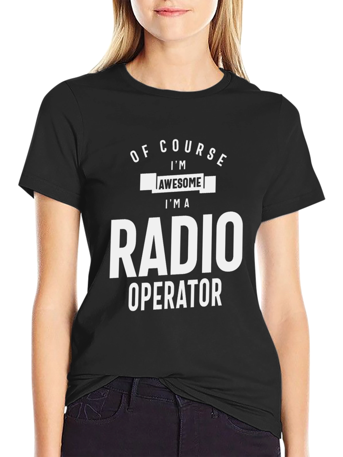 Black Awesome Radio Operator Graphic T-Shirt view 2