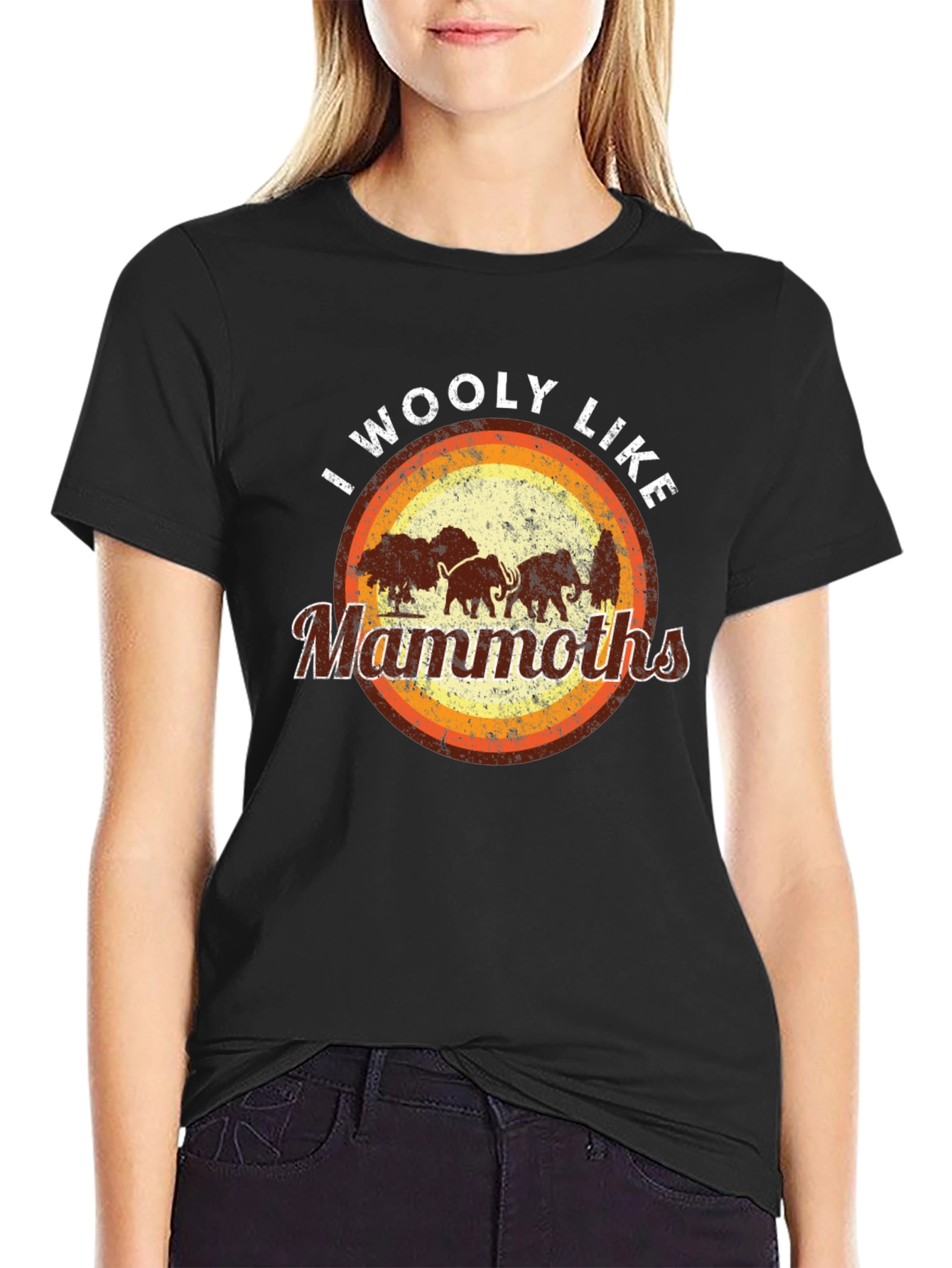 Black I Woolly Like Mammoths Black T-Shirt view 2