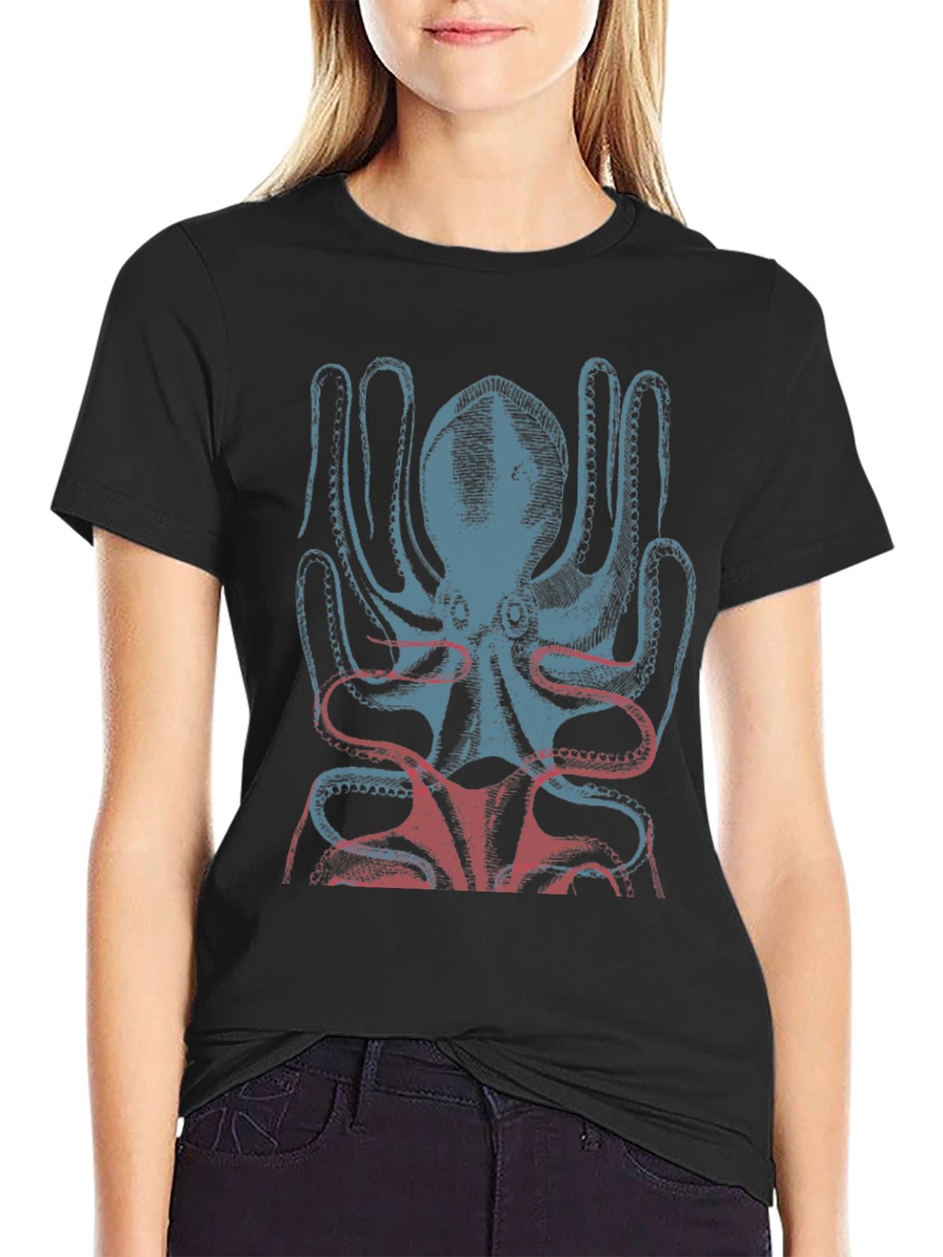 Black Octopus Graphic Tee - Stylish Menswear view 2