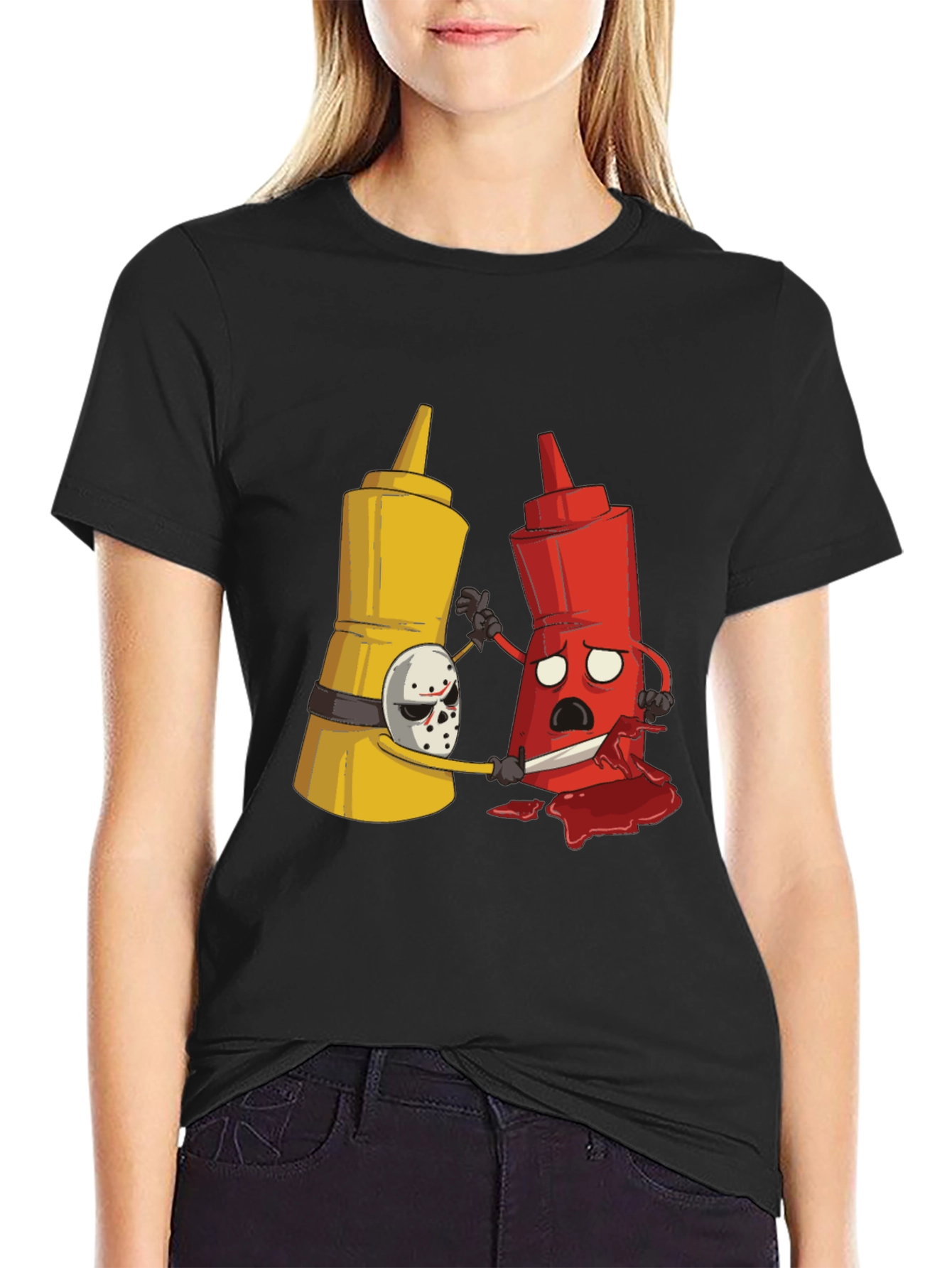 Black Killer Condiments Graphic T-Shirt view 2