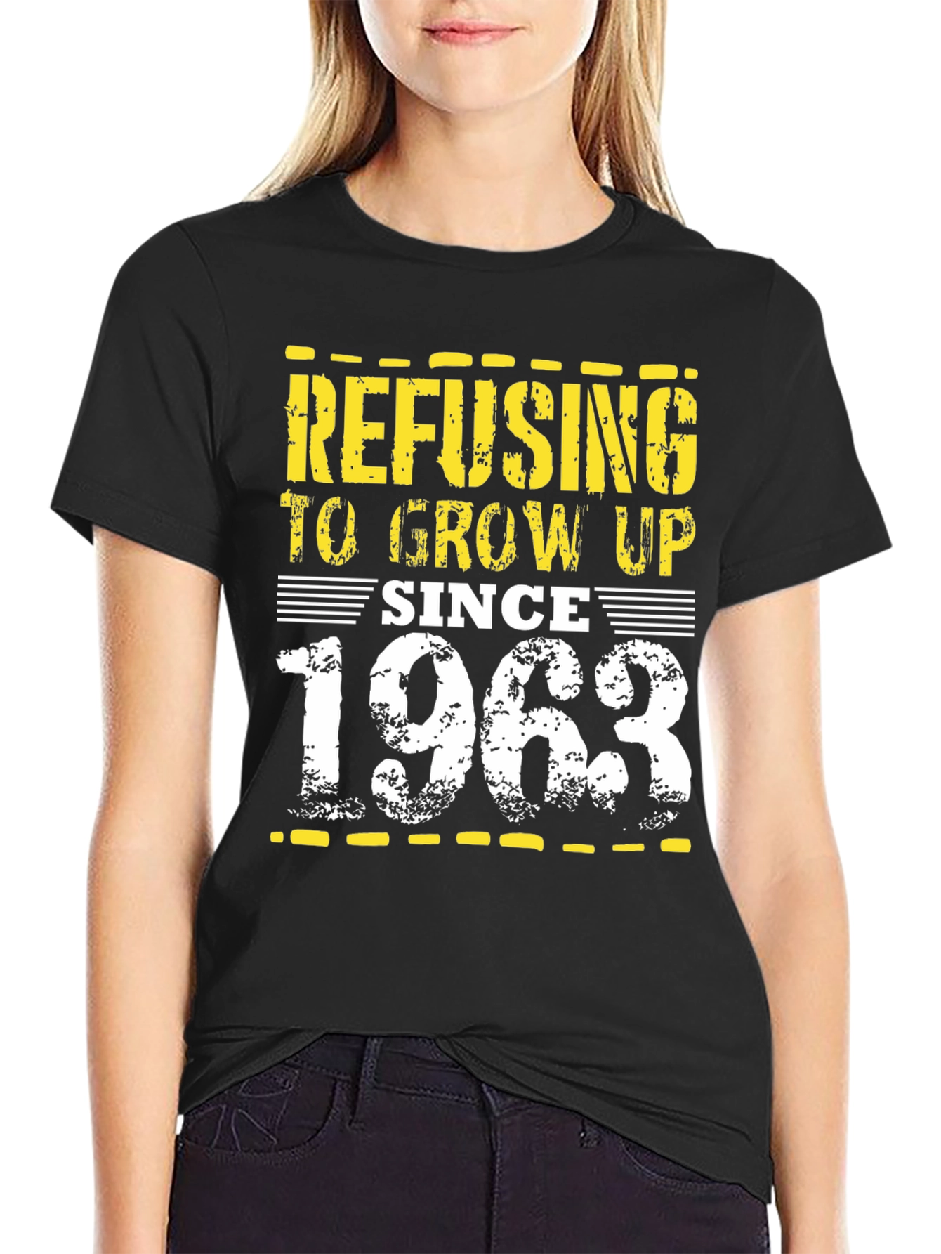 Black Refusing to Grow Up Since 1963 T-Shirt view 2
