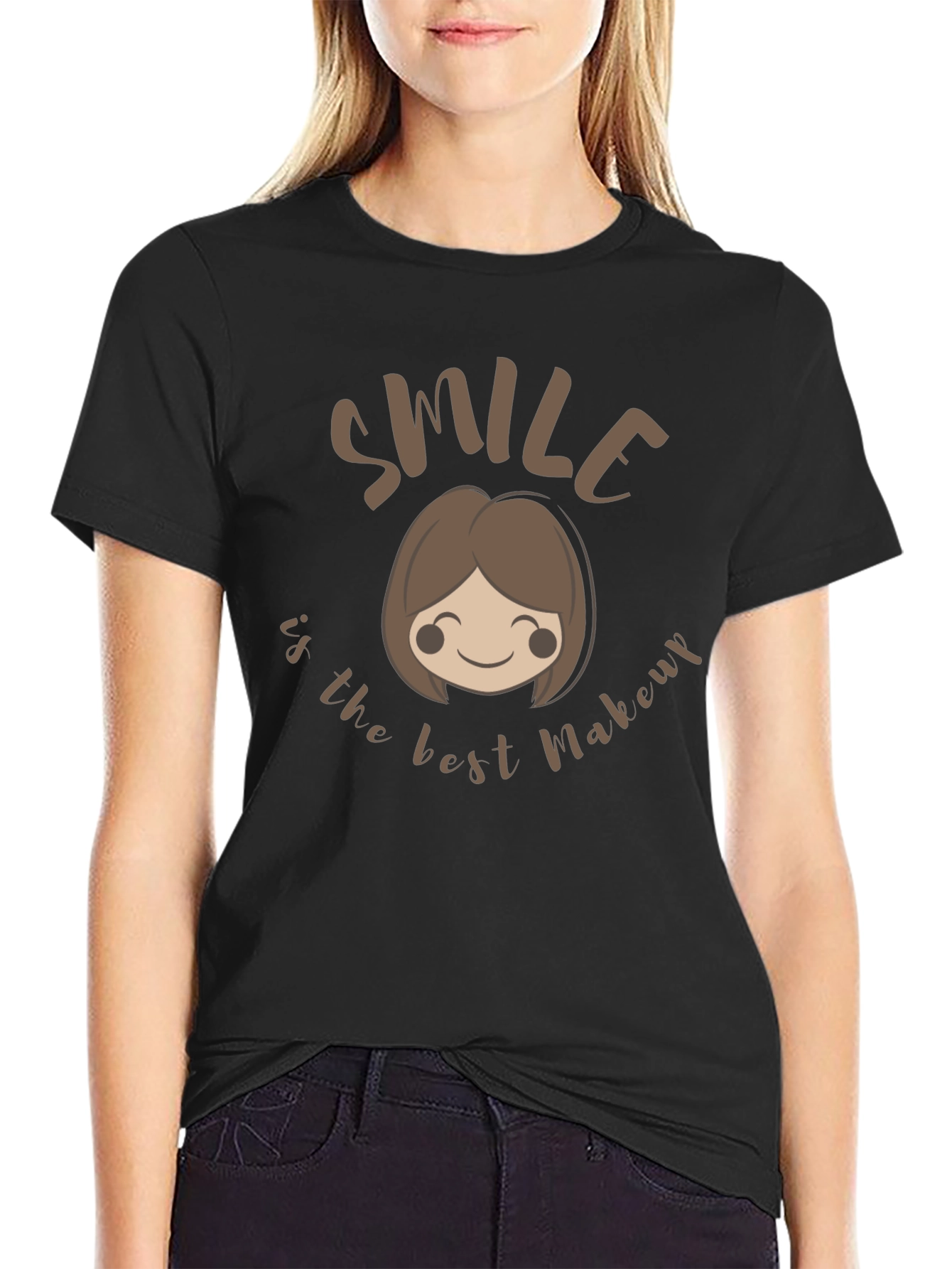 Black Smile is the Best Makeup Black T-Shirt view 2