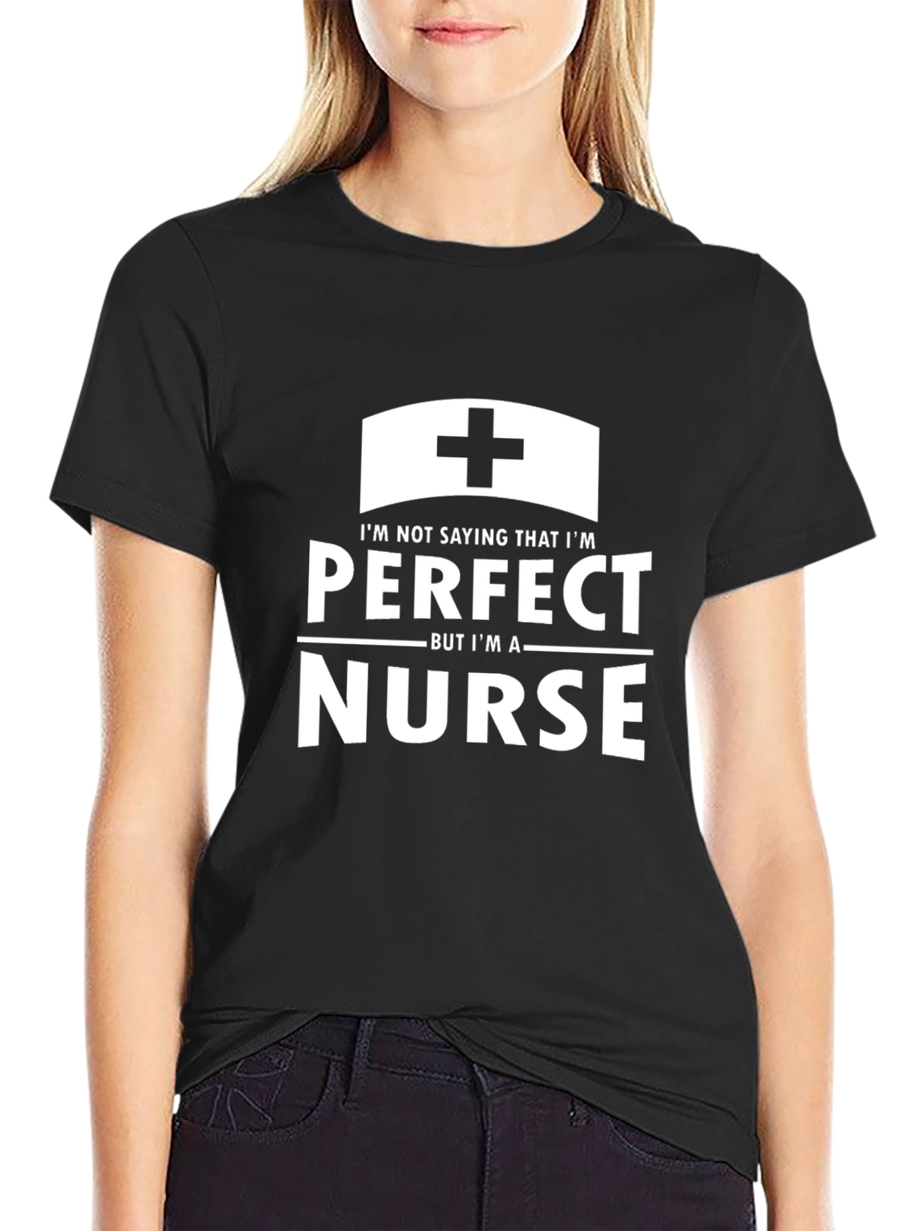 Black Perfect Nurse T-Shirt - Funny Nursing Apparel view 2