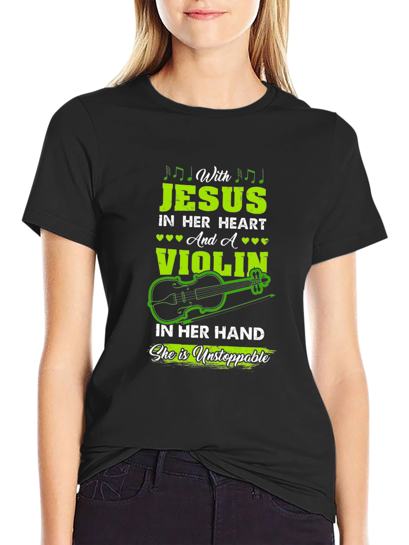 Black Jesus and a Violin T-Shirt view 2