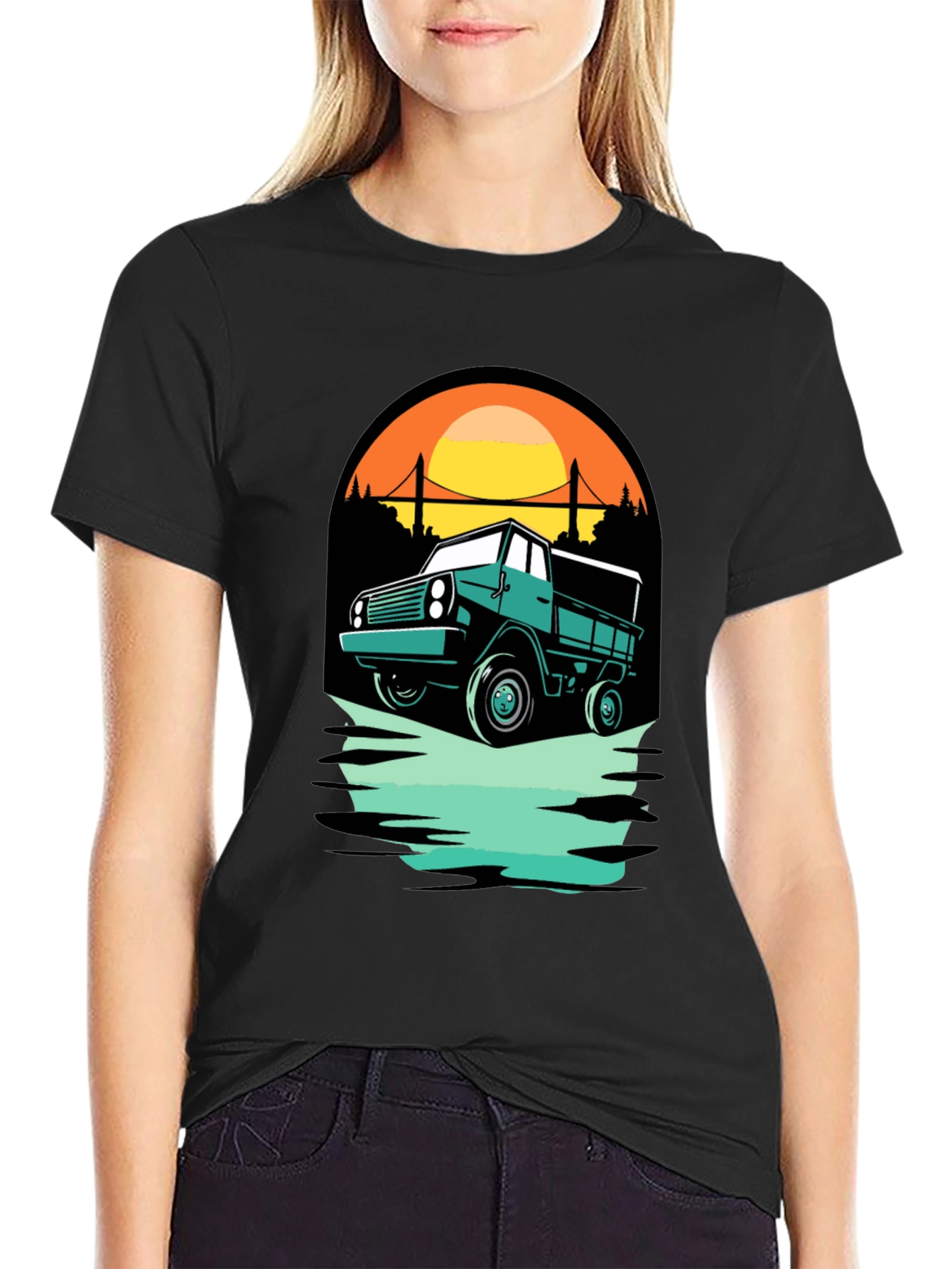 Black Vintage Truck Graphic Tee - Adventure Ready view 2