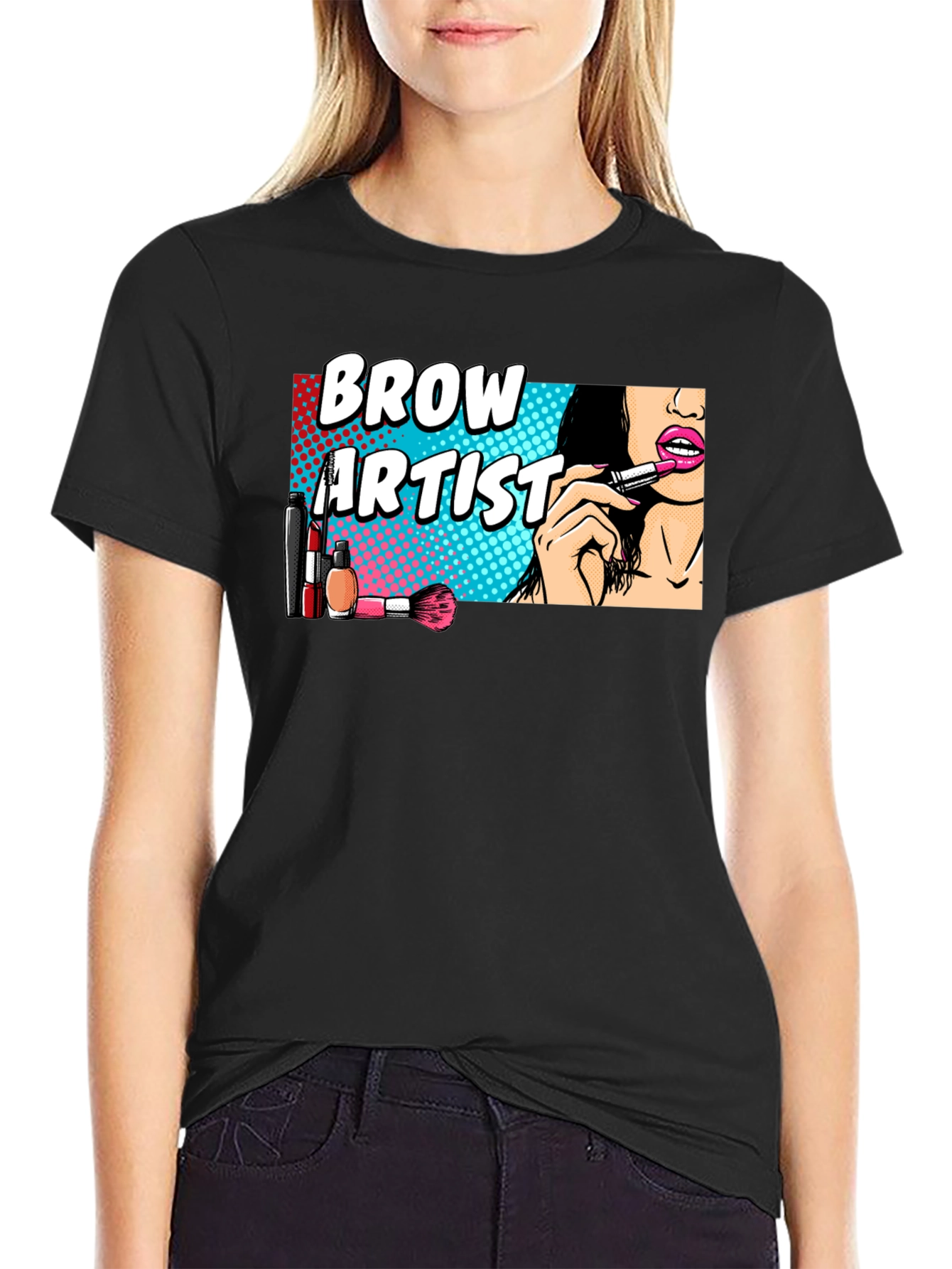 Black Brow Artist Makeup T-Shirt view 2