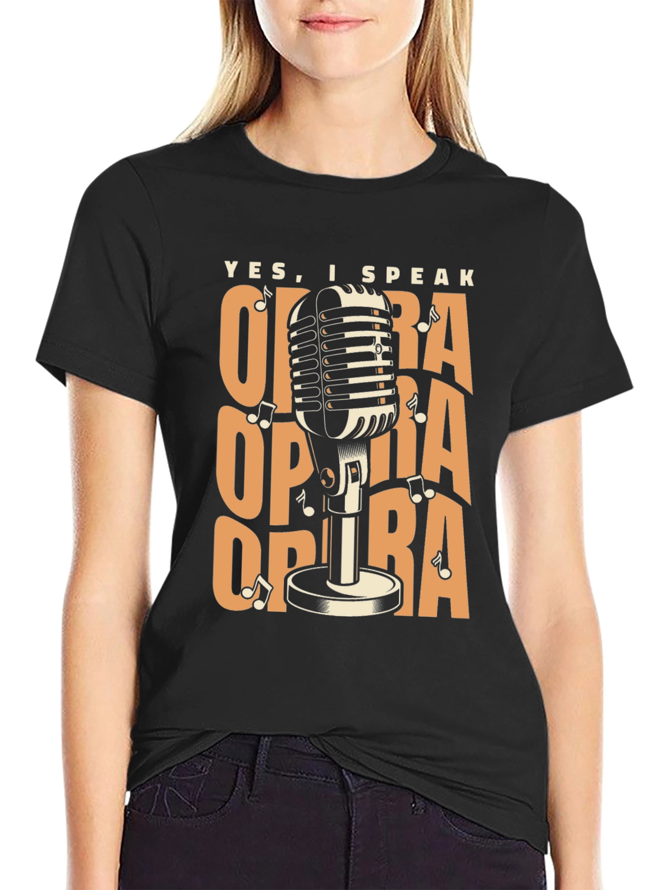 Black Yes, I Speak Opera - Music Lover T-Shirt view 2