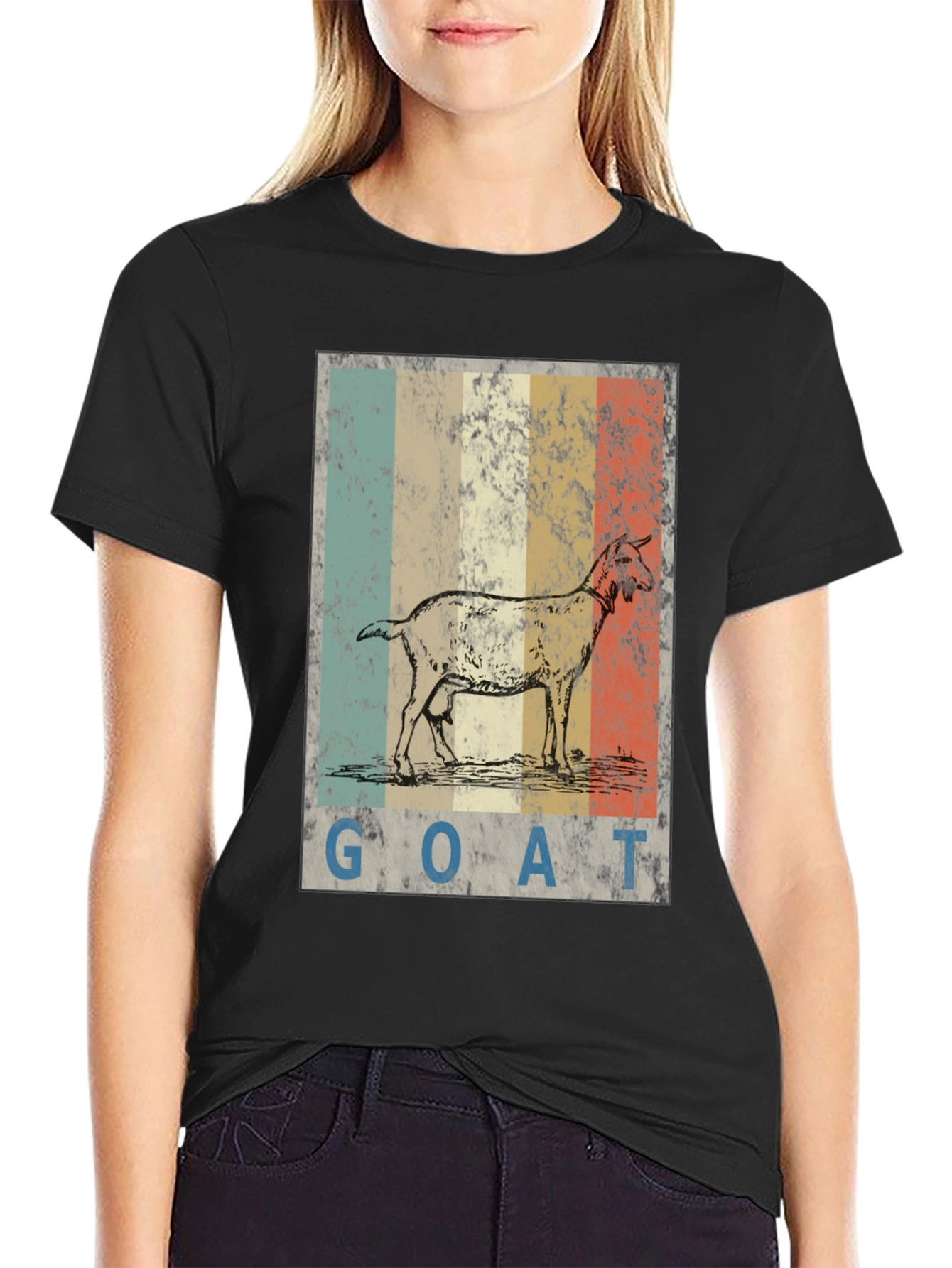 Black Vintage Goat T-Shirt - Graphic Tee view 2