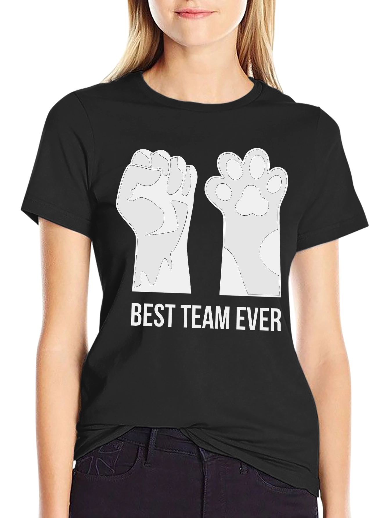 Black Best Team Ever Graphic Tee view 2