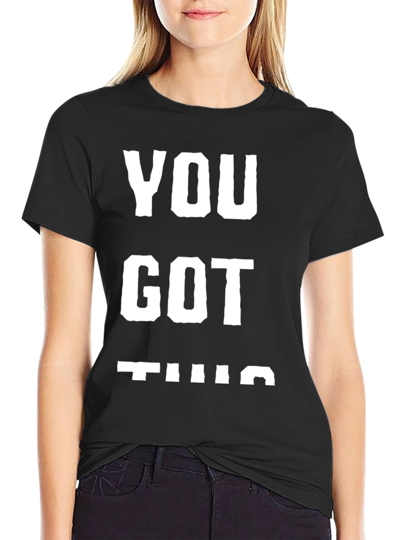 Black Motivational Black T-Shirt - You Got This view 2