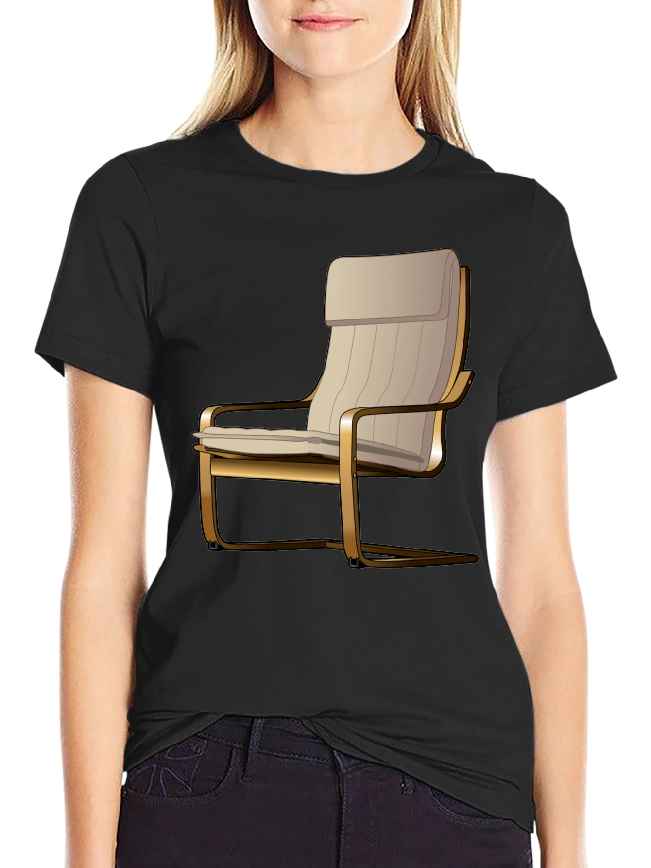 Black Modern Chair Graphic Tee - Stylish Comfort view 2