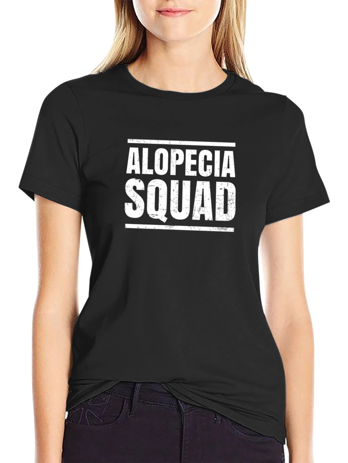 Black Alopecia Squad Graphic T-Shirt - Black view 2