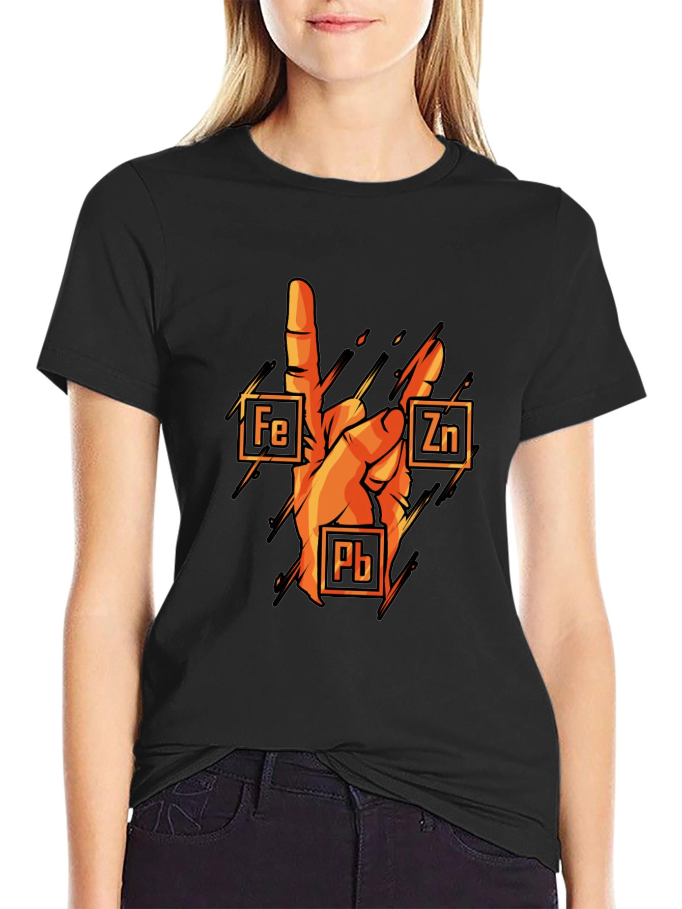 Black Rock On Chemistry T-Shirt: Iron, Zinc, Lead view 2