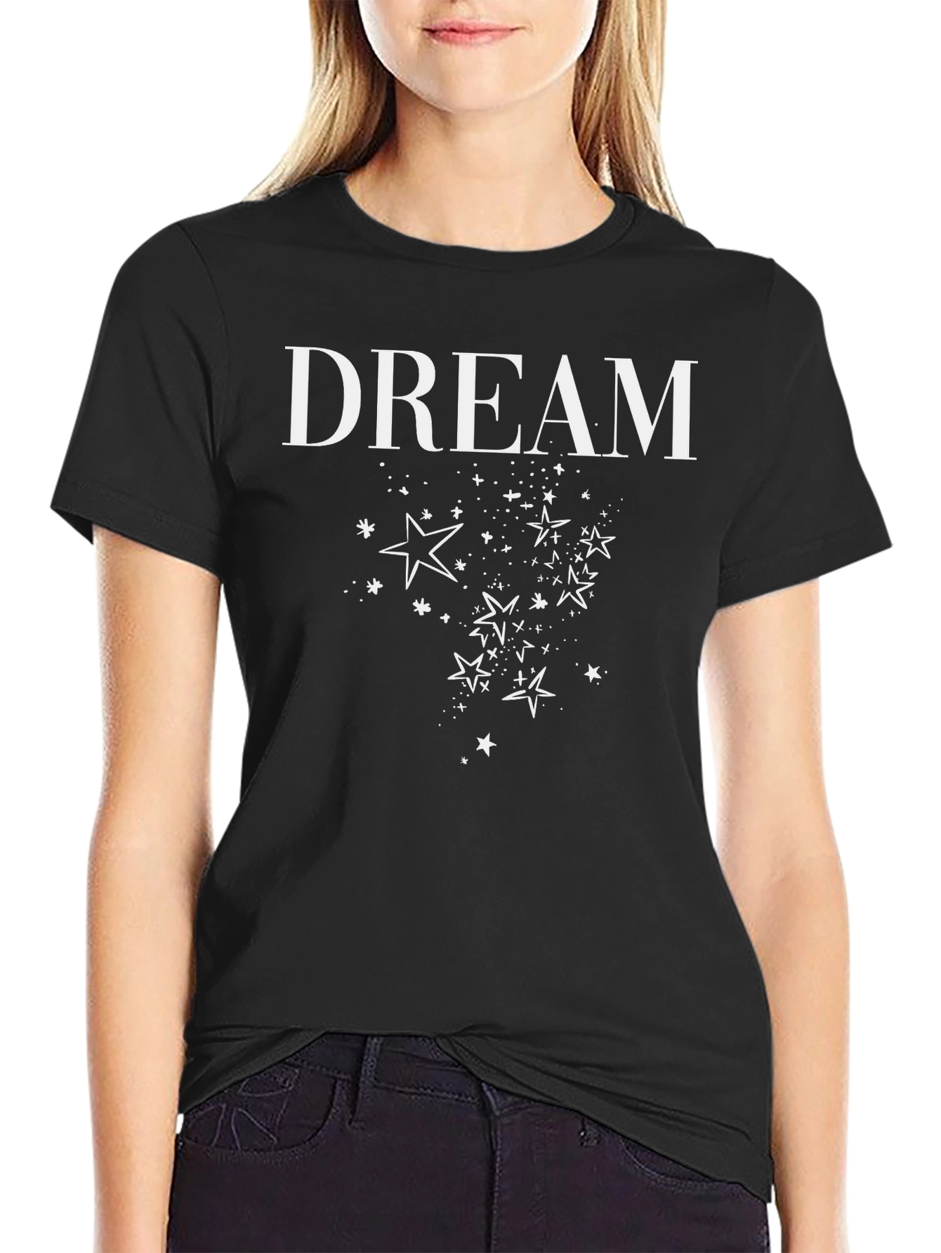 Black Dream Starry Night Black T-Shirt view 2