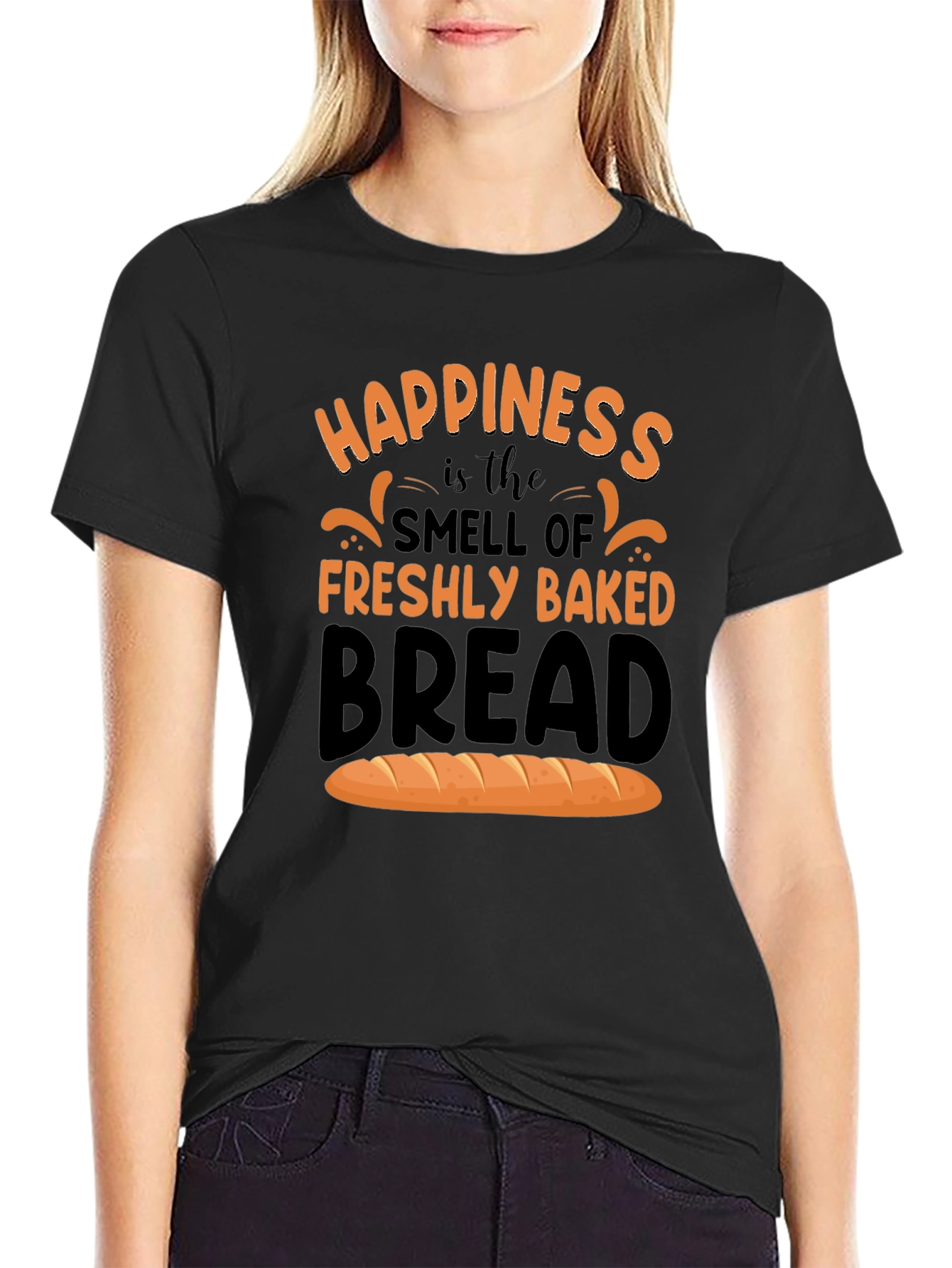 Black Happiness is Freshly Baked Bread T-Shirt view 2