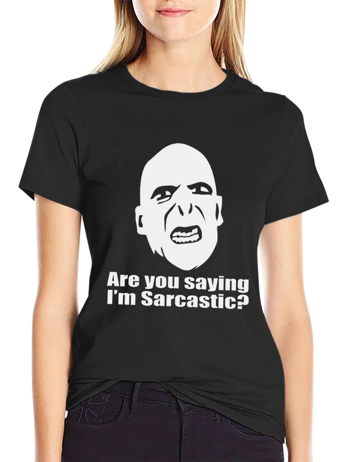 Black Sarcastic Voldemort Graphic T-Shirt view 2
