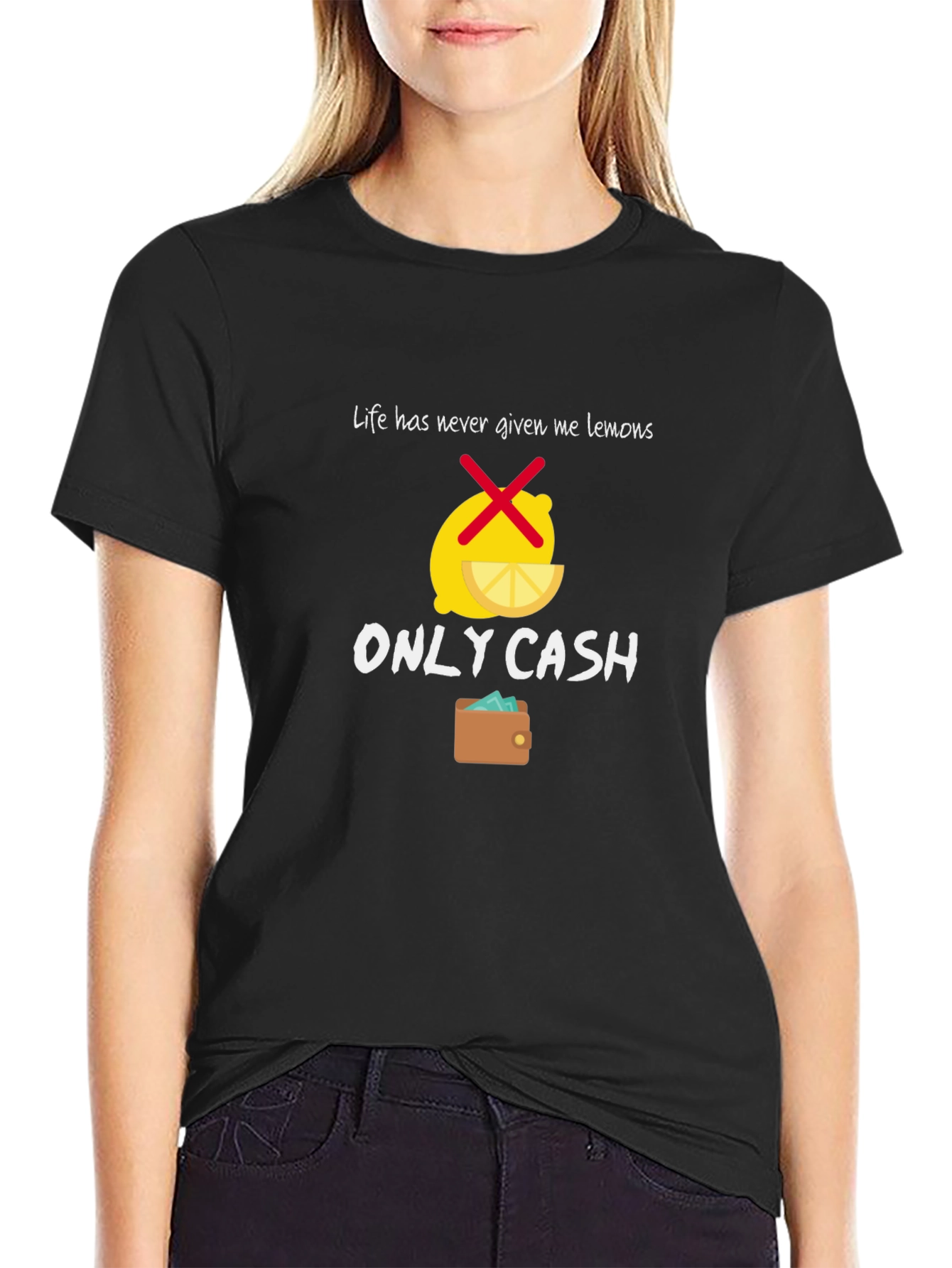 Black Life Gave Me Cash T-Shirt - Funny Graphic Tee view 2