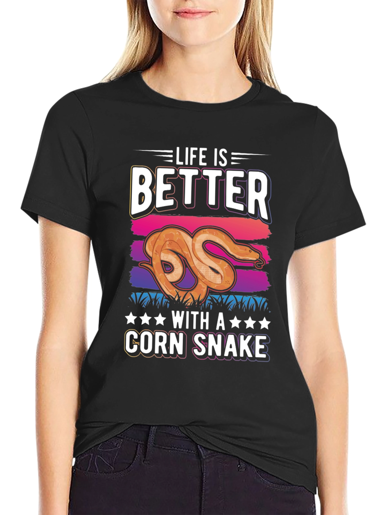 Black Life is Better with a Corn Snake T-Shirt view 2