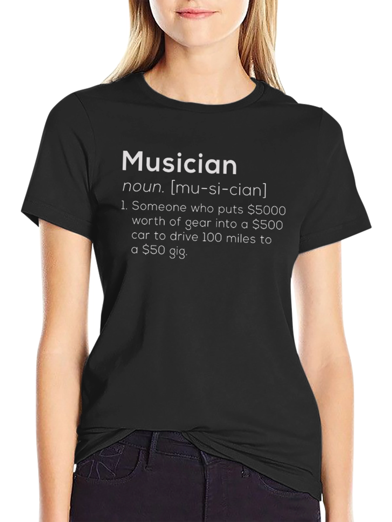 Black Musician Definition T-Shirt - Humorous Music Lover Tee view 2